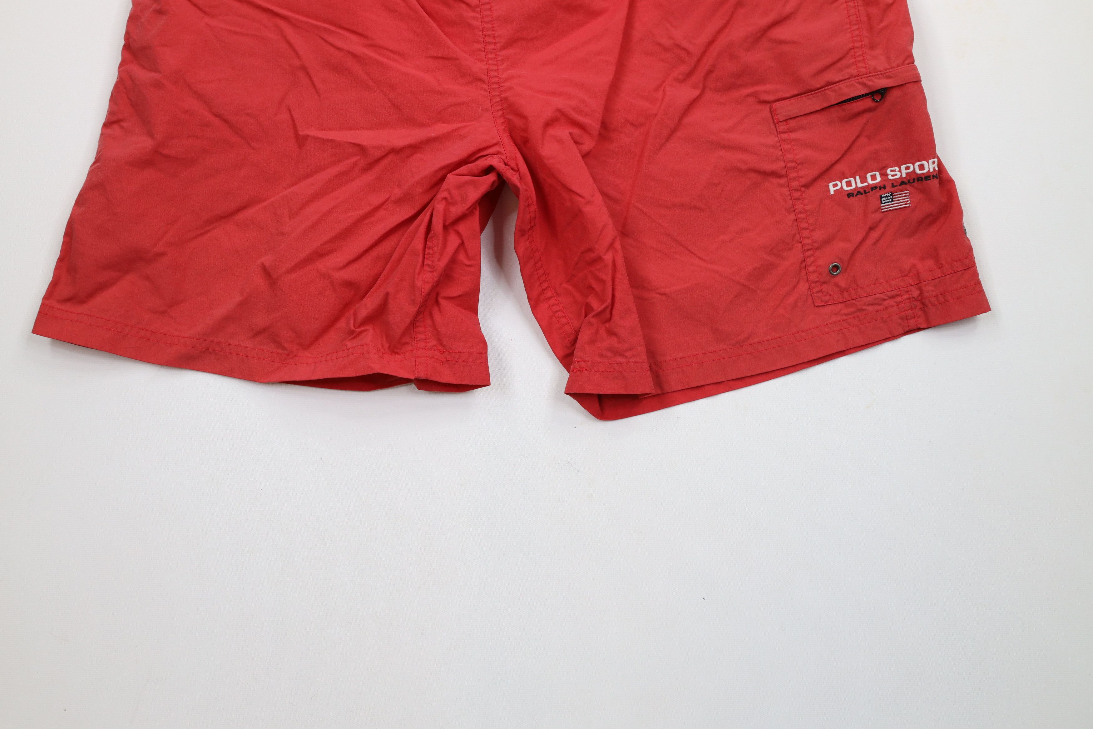 Ralph Lauren × Vintage Vintage 90s Polo Sport Ralph Lauren USA Flag Lined Shorts Size US 34 / EU 50 - 4 Thumbnail