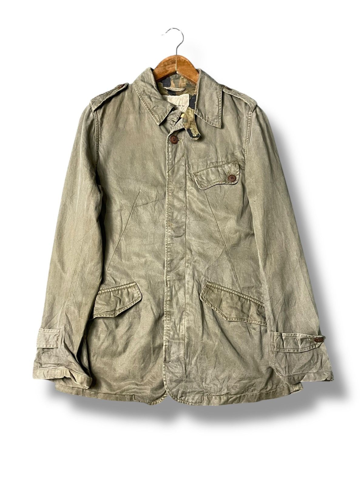 Vintage Joy Spread Brand Hidden Button Military Jacket (107) Size US XXS / EU 40 - 1 Thumbnail