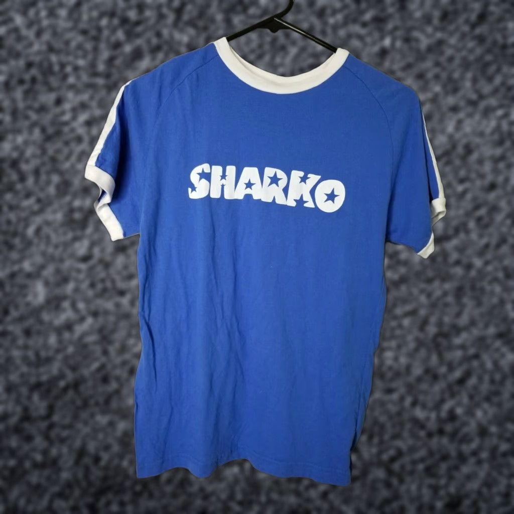 Hanes Hanes T-Shirt Cartoon Sharko Star Ringer Crew Neck Short Sleeve Men S Blue Cotton Vintage-Style Distressed Graphic Print, Small Size US S / EU 44-46 / 1 - 1 Thumbnail