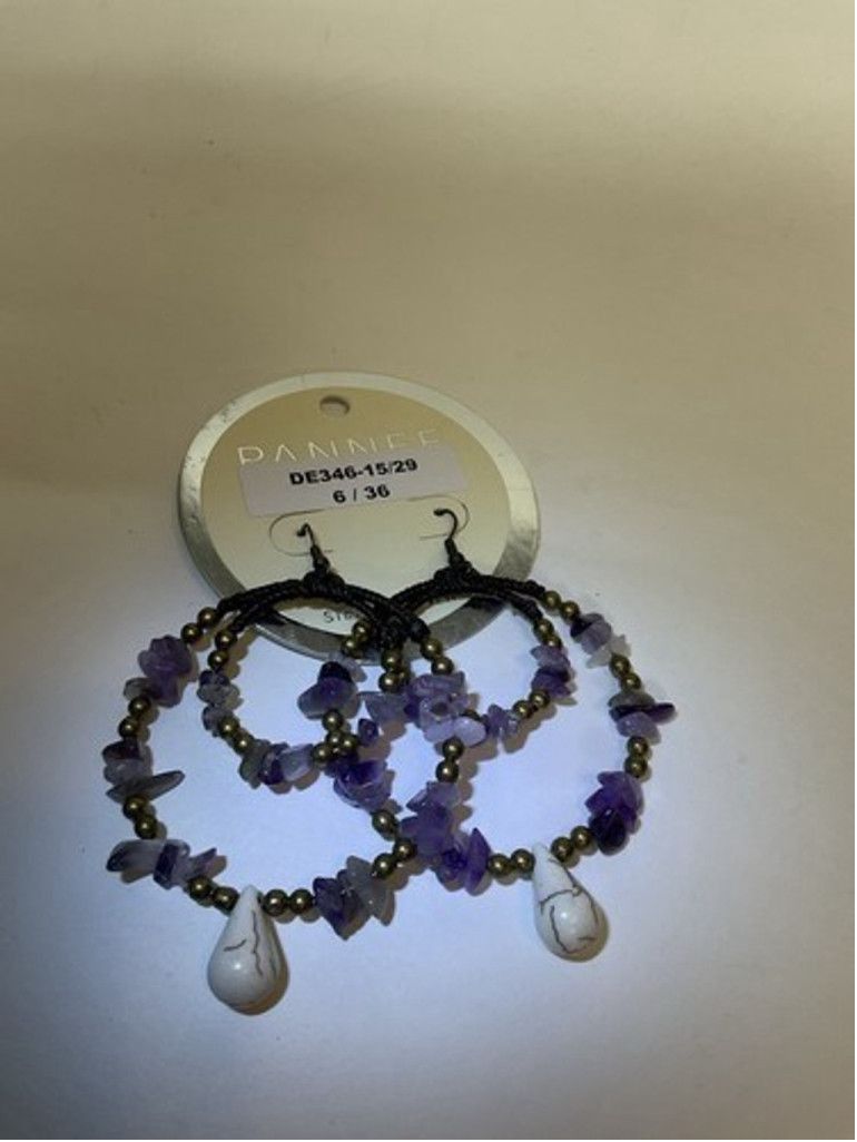 Other NWT Pannee Color Beaded Hoop Earrings Tone Dangle Drop 2.5" Size ONE SIZE - 11 Thumbnail