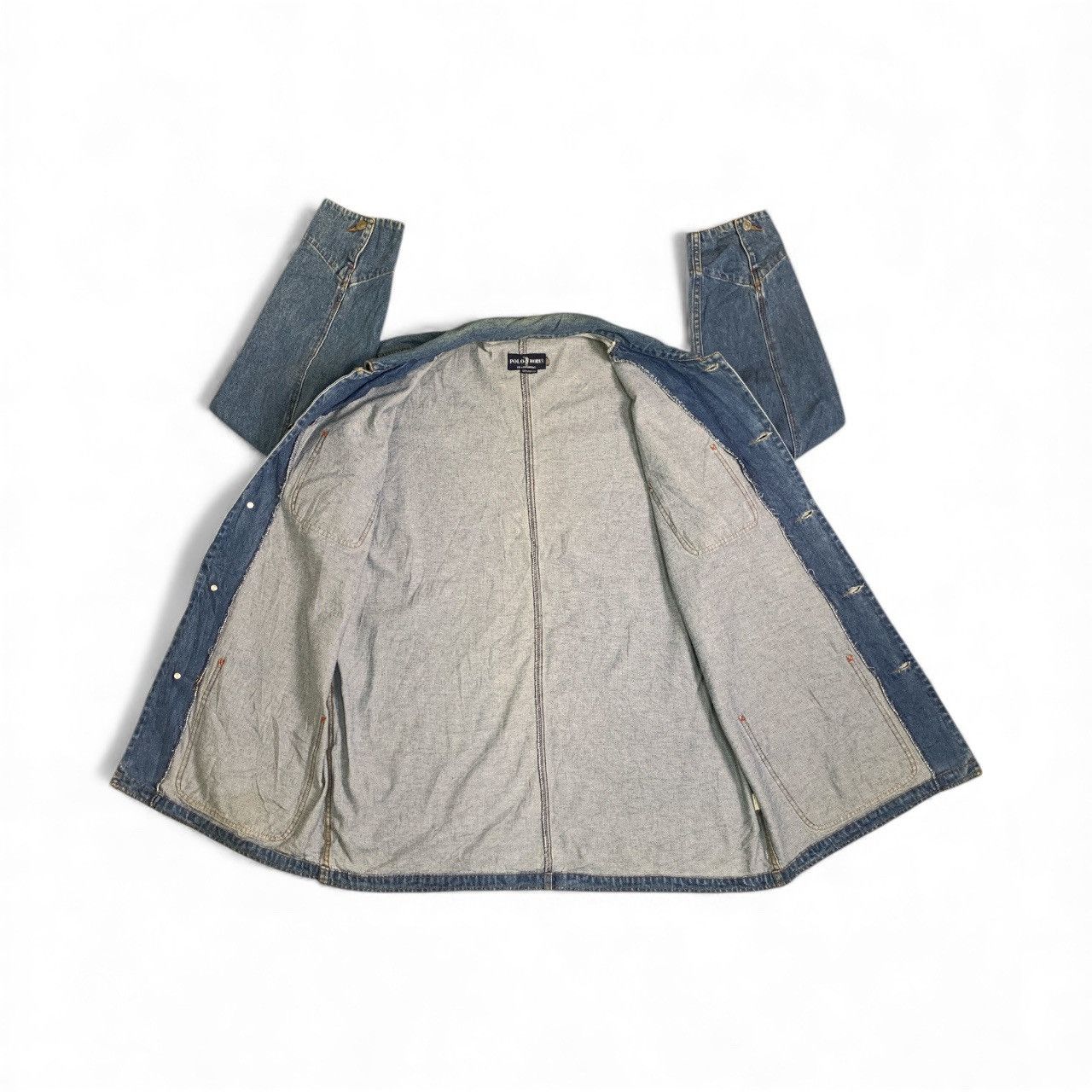 U.S. Polo Assn. Rare Vintage Polo Works Traditional Denim Chore Jacket Size US L / EU 52-54 / 3 - 3 Thumbnail