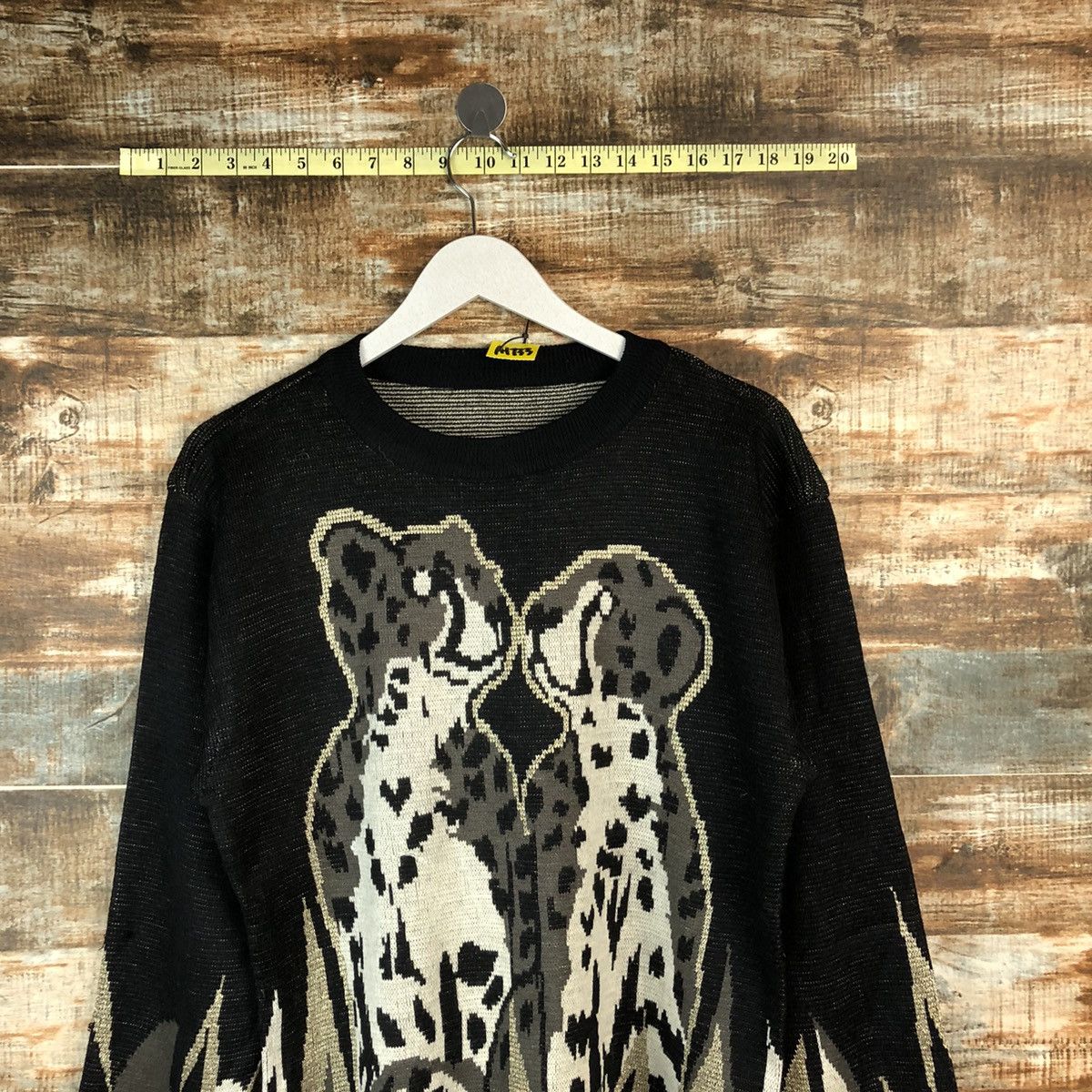 Vintage Japan vintage leopard love Black Knitwear #A1733 Size M / US 6-8 / IT 42-44 - 2 Thumbnail