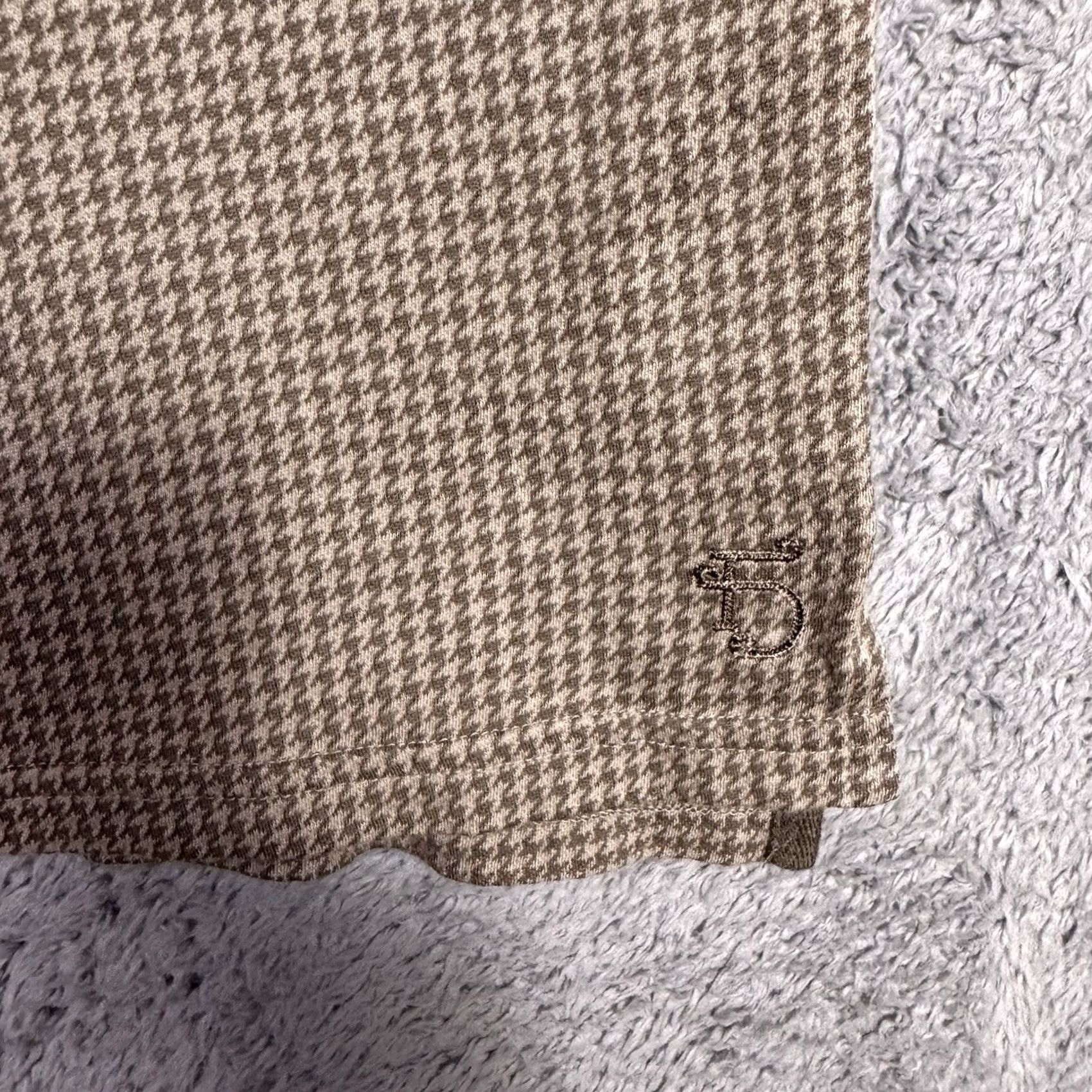 Vintage Field Day Sporting Co. Polo Shirt Men XL Houndstooth 100% Pima Cot Notch Collar Short Sleeve Brown 100% Cotton Polo Mens XL Size US XL / EU 56 / 4 - 7 Thumbnail
