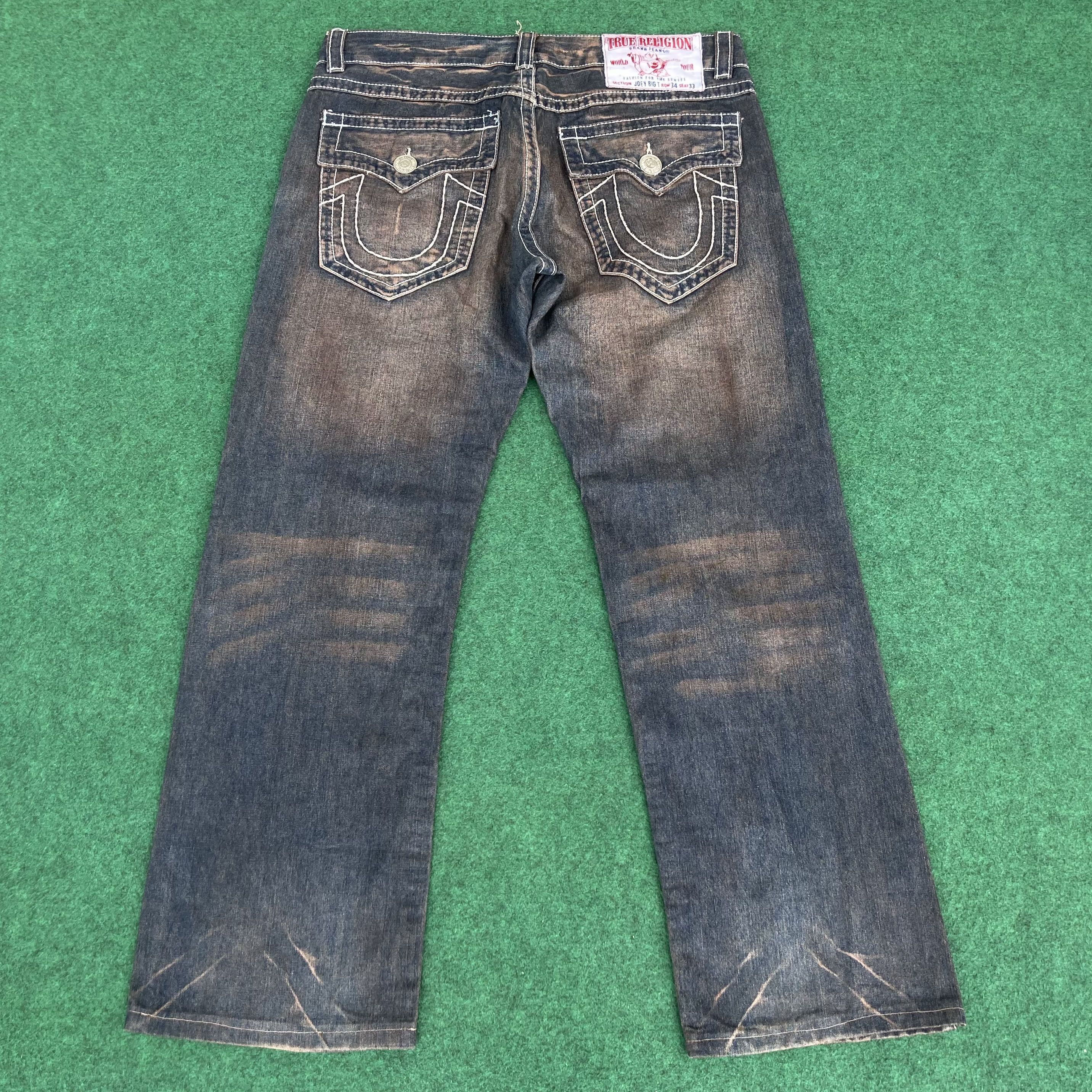 True Religion × Vintage Vtg True Religion Joey Big T Denim Pants Jeans Size US 36 / EU 52 - 9 Thumbnail