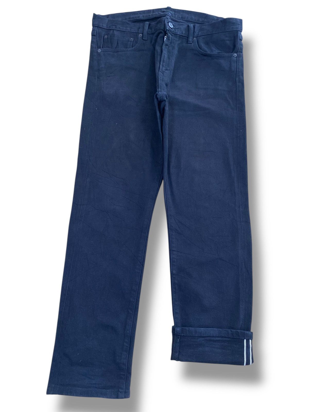 Uniqlo Uniqlo X Selvedge Dark Wash Style Straight Jeans Size US 34 / EU 50 - 1 Thumbnail