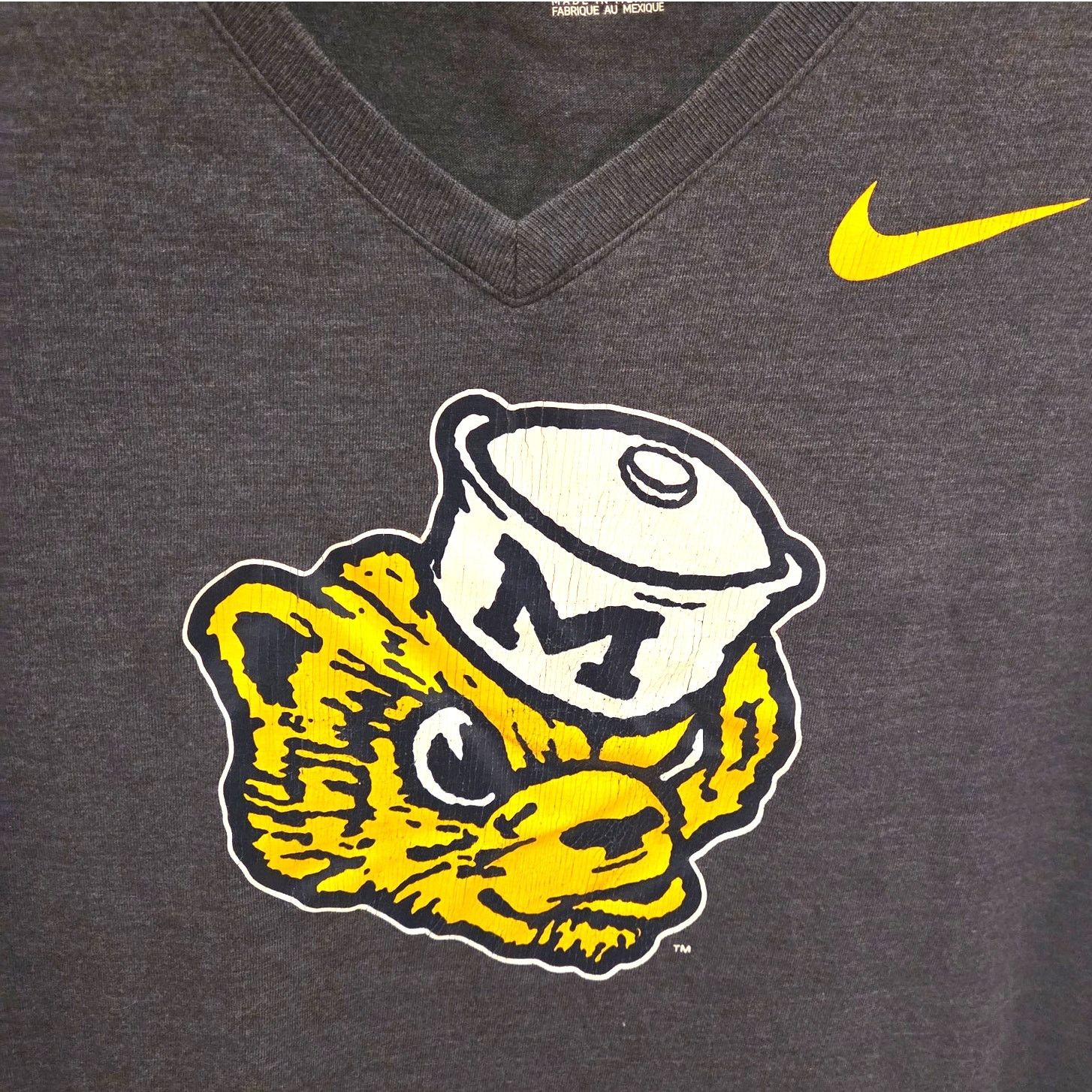 Nike Nike Michigan Wolverines Women's Navy Blue V-Neck Tee - M Size M / US 6-8 / IT 42-44 - 4 Thumbnail