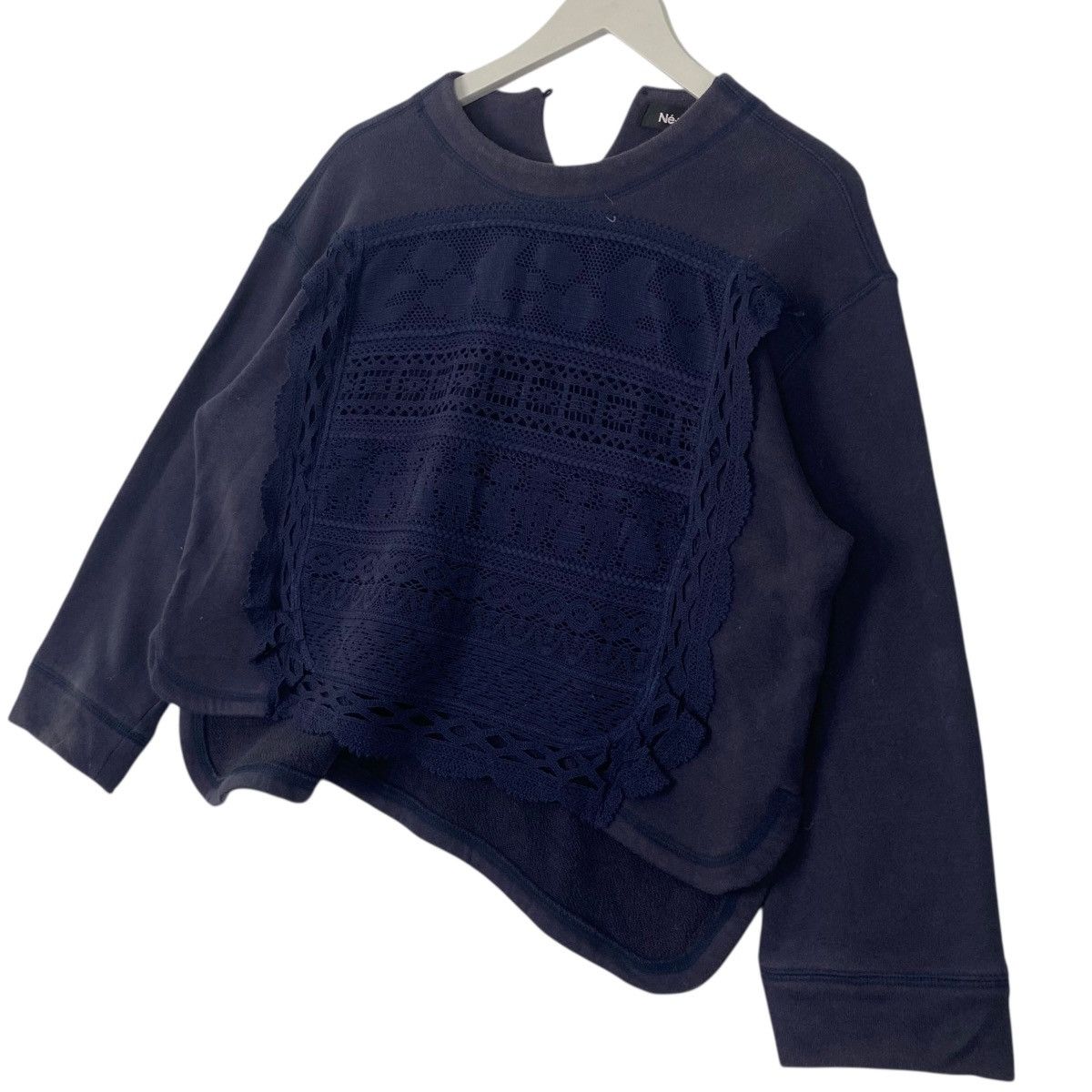 Other Vintage Issey Miyake Ne-Net Sweatshirt Navy Blue Cropped Size US S / EU 44-46 / 1 - 2 Thumbnail