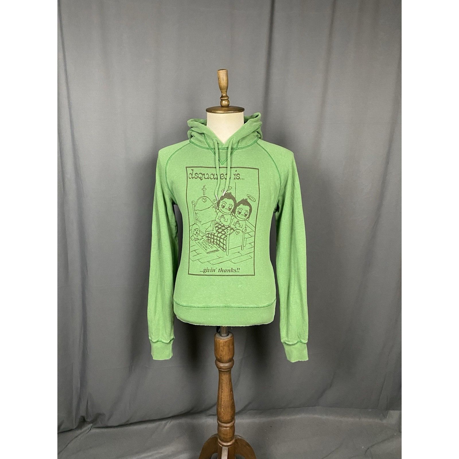 Dsquared2 Dsquared2 Giving Thanks 2000s Men's Green Distressed Hoodie Size US M / EU 48-50 / 2 - 3 Thumbnail