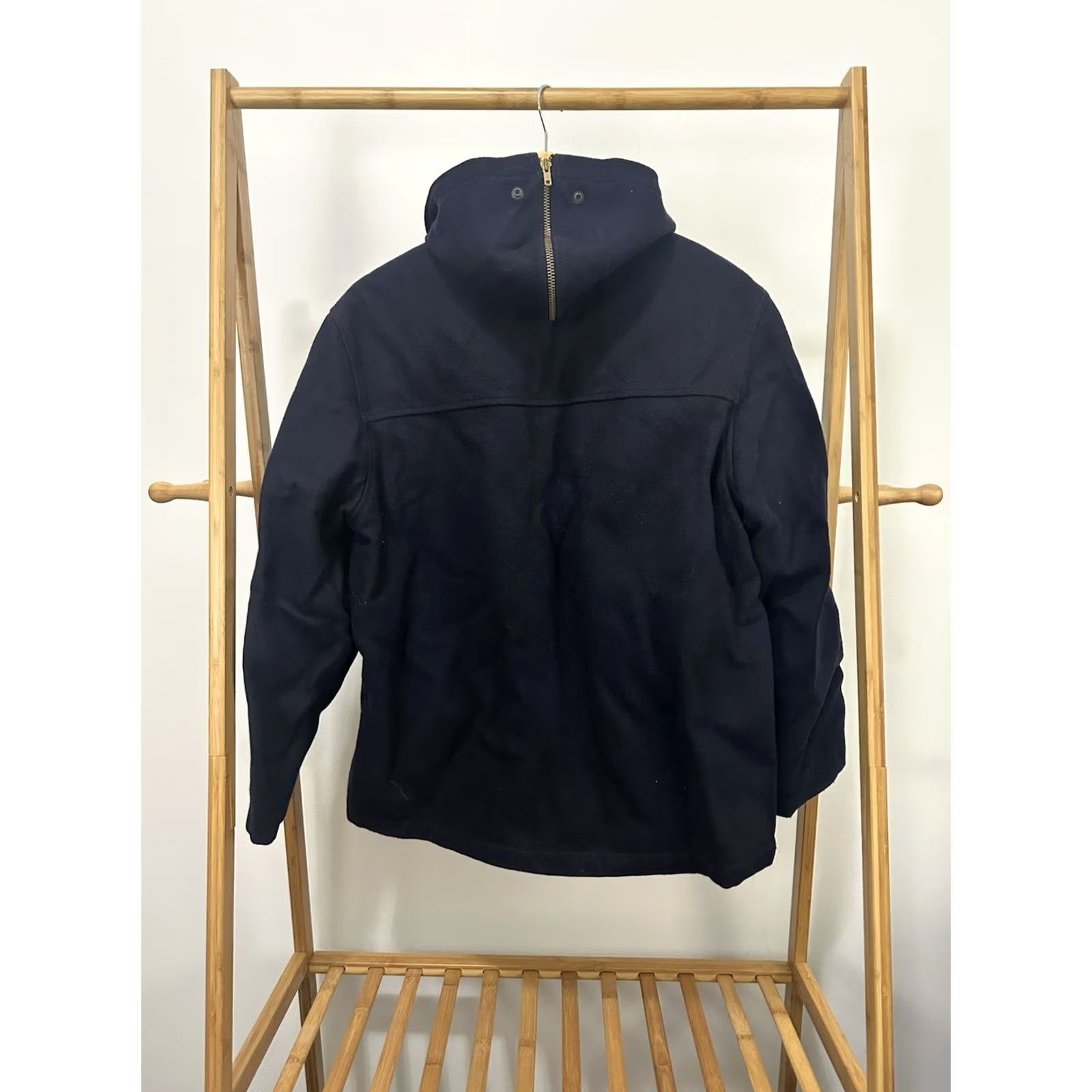 Vintage VTG Andhurst Plaid Lined Hooded Wool Split Zip Mackinaw Jacket 44 Navy Blue Mens Wool Jacket Size US S / EU 44-46 / 1 - 2 Thumbnail