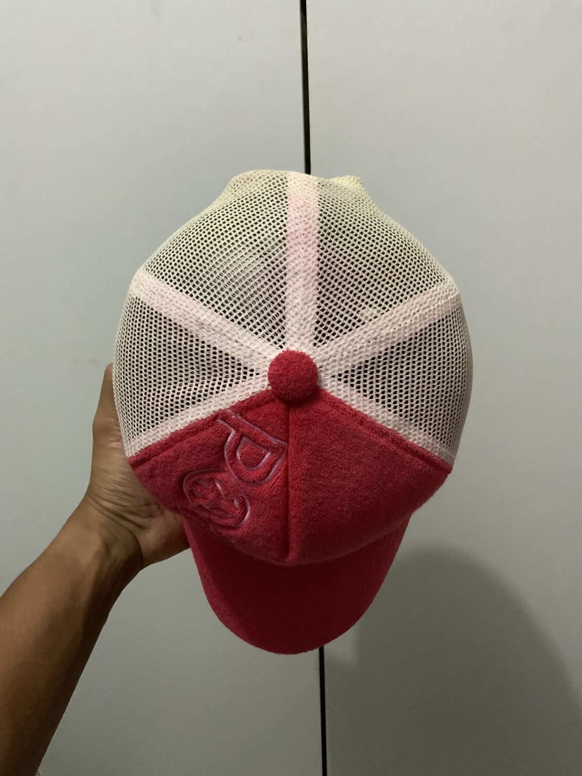 Japanese Brand Peace Mohair Fur Fade Red Trucker Hat Size ONE SIZE - 6 Thumbnail