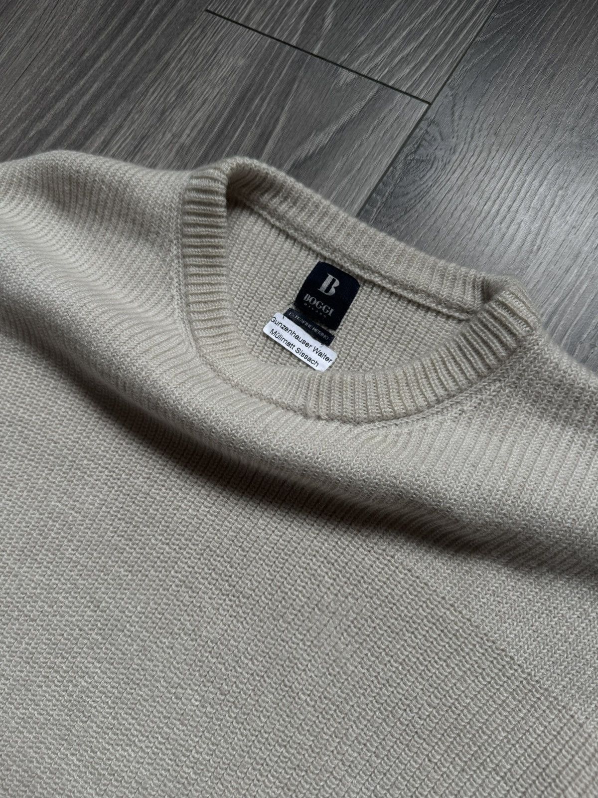 Boggi Boggi Milano Wool Knitted sweater XXL/XL in beige Size US XXL / EU 58 / 5 - 5 Thumbnail