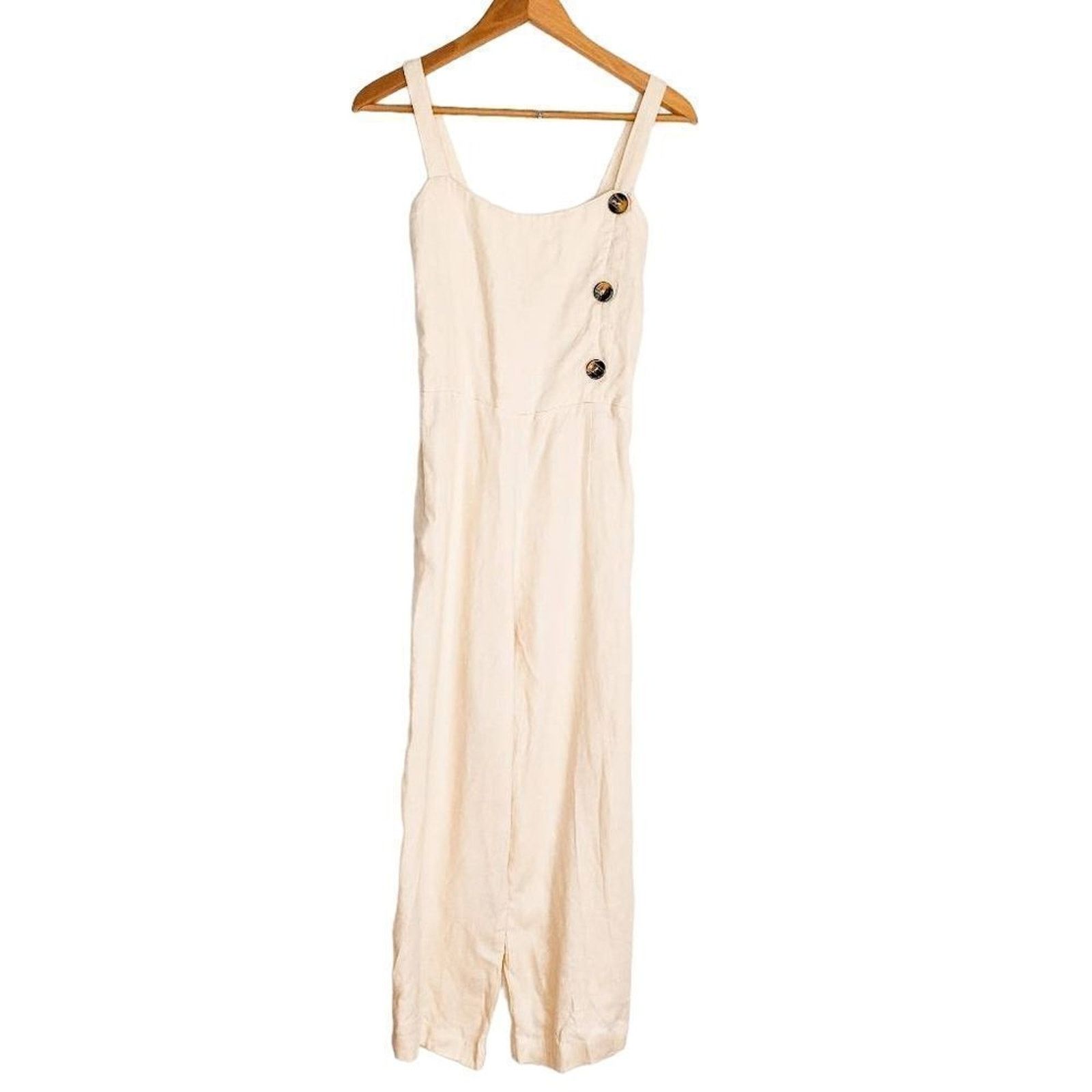 FAITHFULL Faithfull The Brand Saints Marie Linen Coverall Jumpsuit S Size 26" / US 2 / IT 38 - 4 Thumbnail
