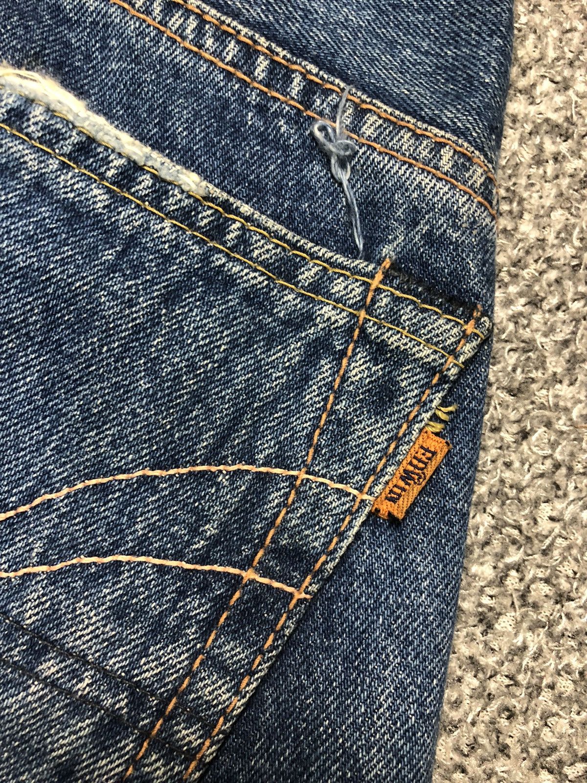 Edwin × Japanese Brand × Vintage 💥RARE💥Vintage Faded EDWIN 505 Half Salvedge Jeans Size US 37 - 18 Thumbnail