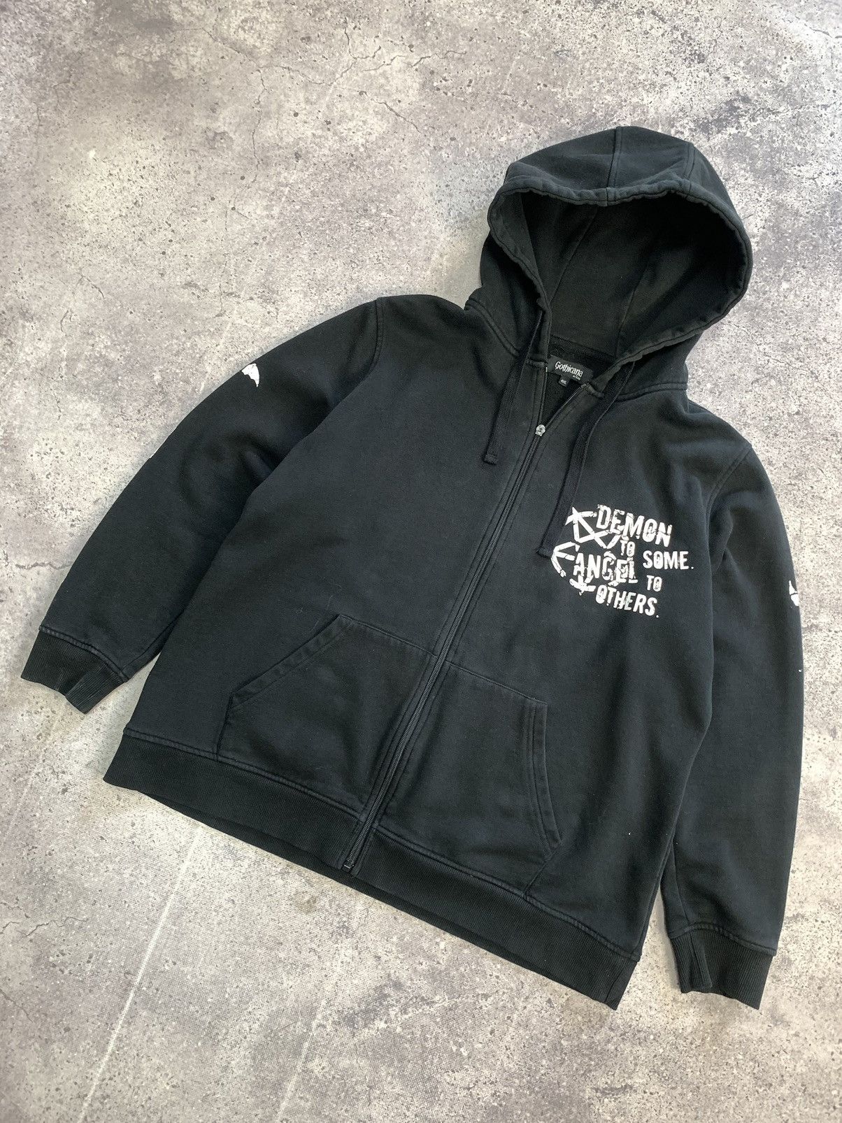 Japanese Brand × Vintage Vintage Hoodie Bones Dragon rock gothic sk8 avangarde Size US M / EU 48-50 / 2 - 8 Thumbnail