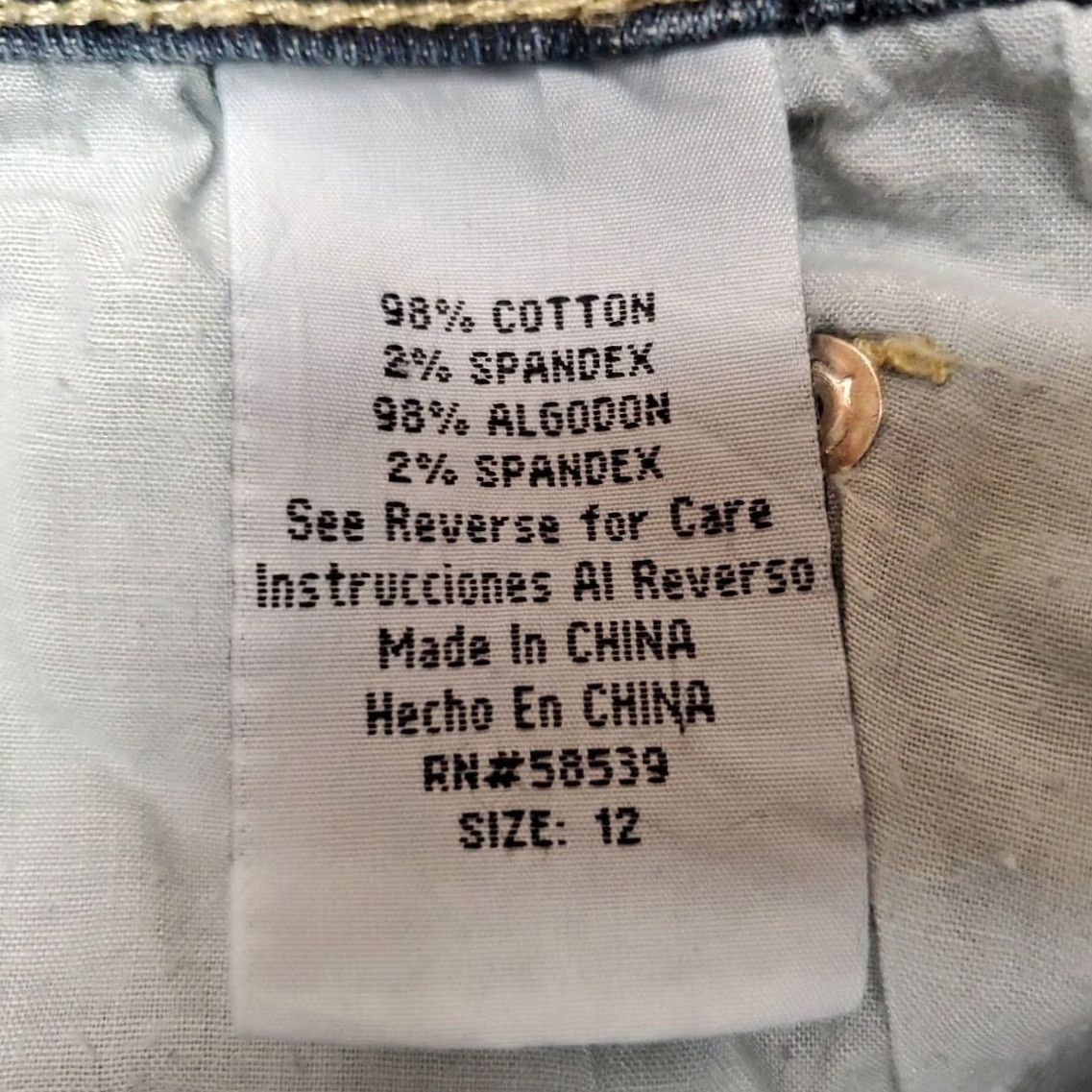 Vintage Common Genes Jeans Womens 12 Bootcut Denim Blue 34x32 Zip Pockets Belt Loops Spandex Cotton Medium Inseam 32 USA Mens Womens Boys Girls Size 34" / US 12 / IT 48 - 5 Thumbnail