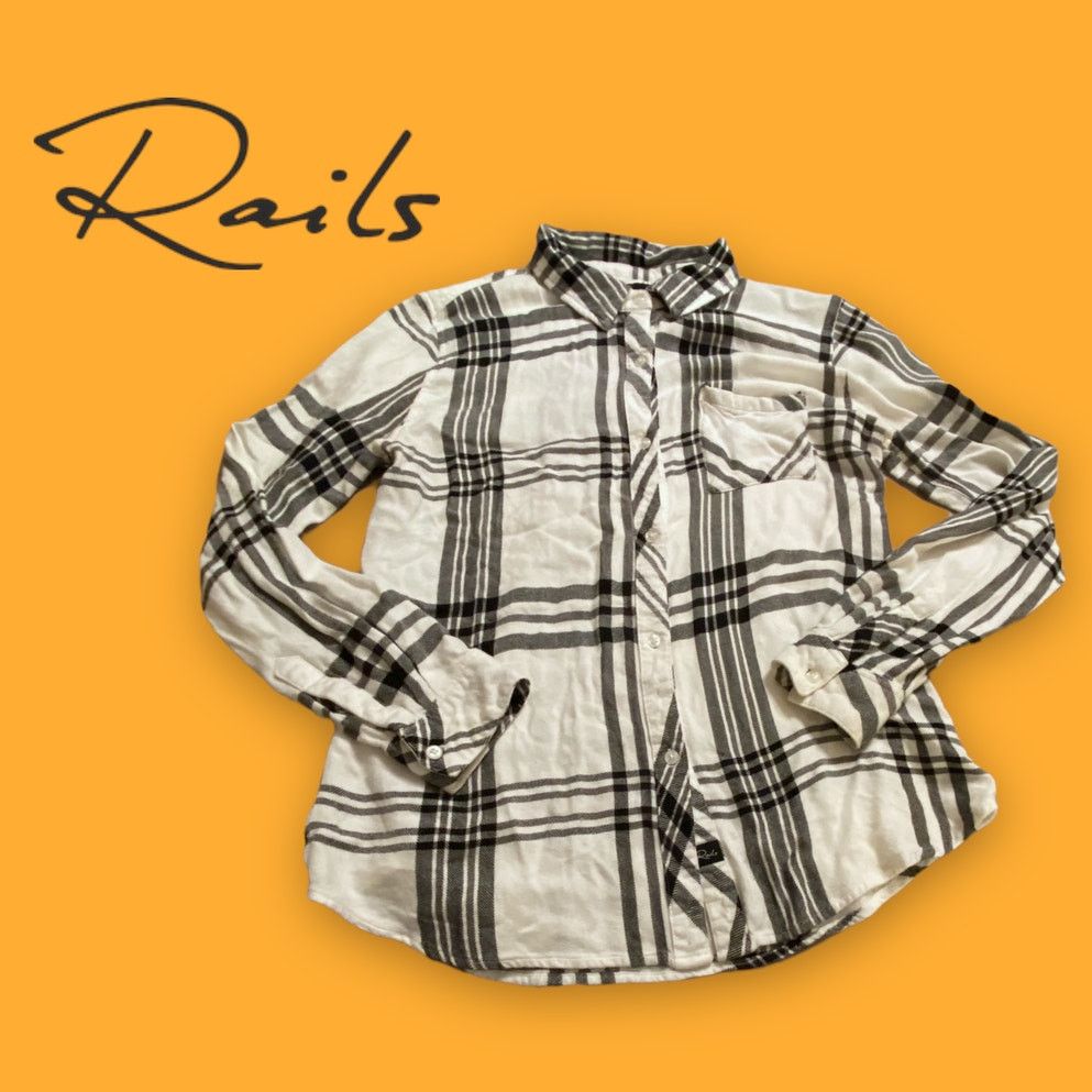 Rails Rails White Black Plaid Flannel Button Shirt Size Medium Size M / US 6-8 / IT 42-44 - 1 Thumbnail