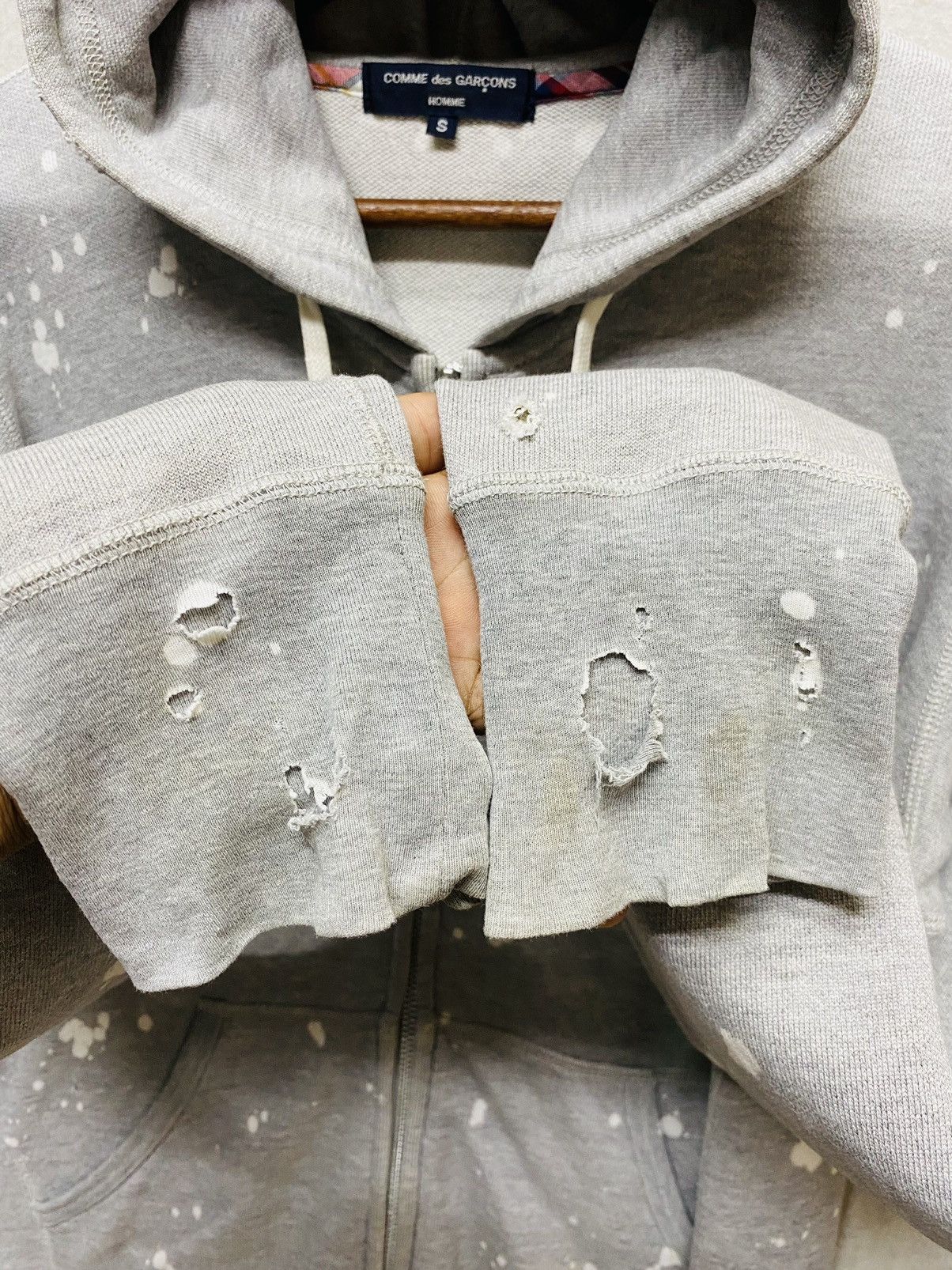 Comme des Garcons × Comme des Garcons Homme Comme Des Garcons Homme Hoodie Distressed Acid Wash Full Zip Size US S / EU 44-46 / 1 - 7 Thumbnail