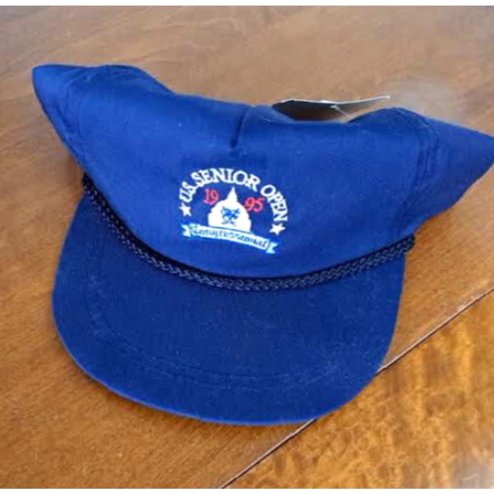 Vintage Imperial US Senior Open 1995 Congressional Hat Golf Baseball Cap Blue Adjustable NWT Men Leather Strap Canvas Solid Size ONE SIZE - 2 Thumbnail