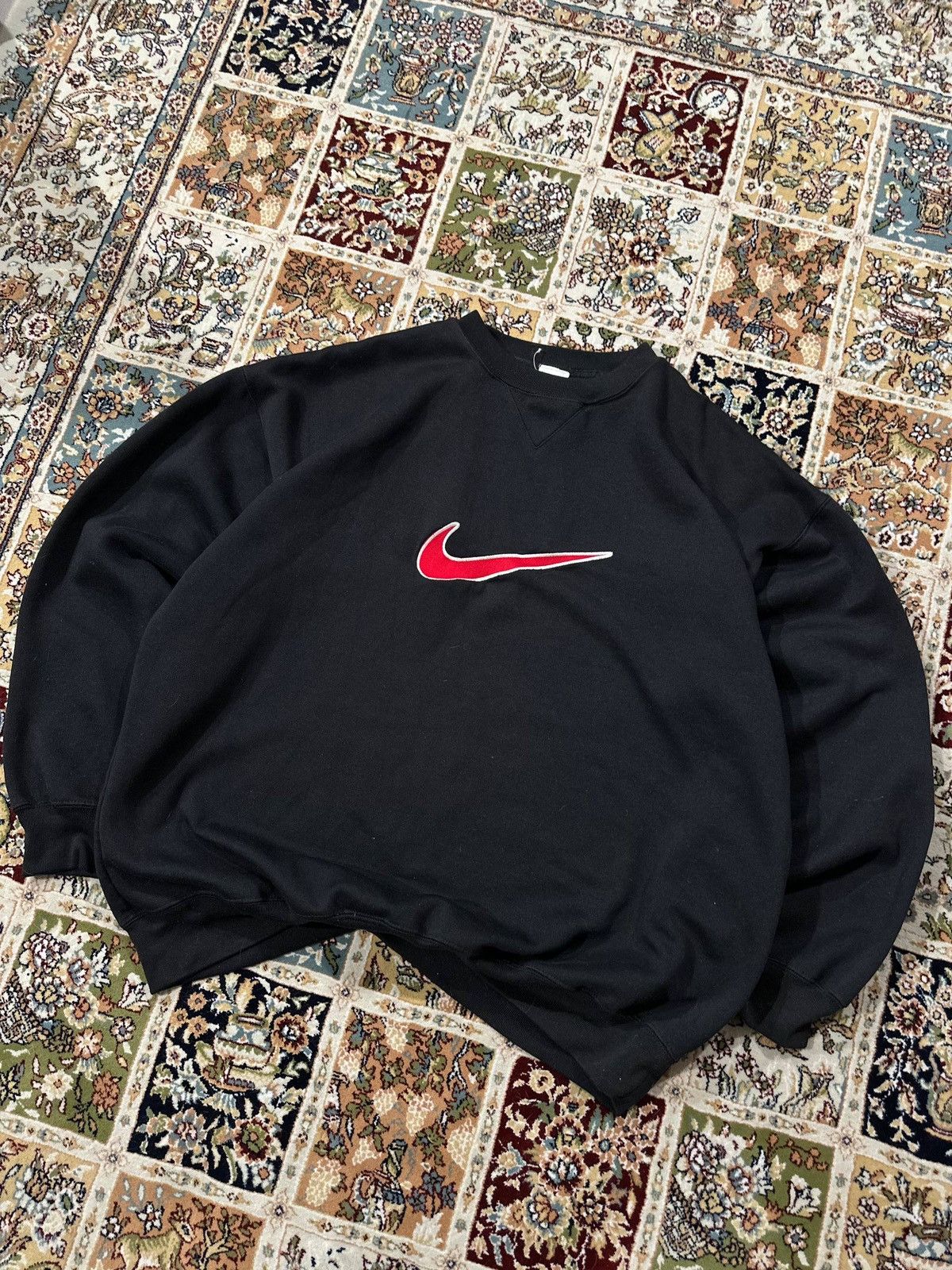 Nike × Stussy Vintage 90s Nike Big Swoosh Retro Sweatshirt L Size US L / EU 52-54 / 3 - 2 Thumbnail