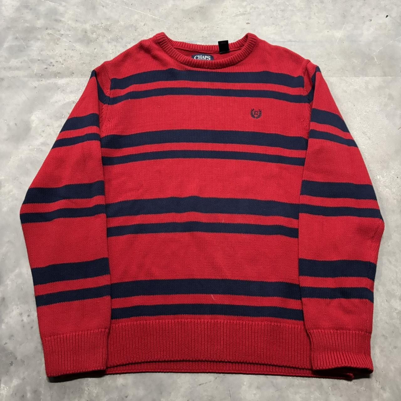 Japanese Brand × Vintage Crazy Vintage Y2K/2000s Grunge Red Striped Streetwear Skater Sweater! Size US L / EU 52-54 / 3 - 1 Thumbnail
