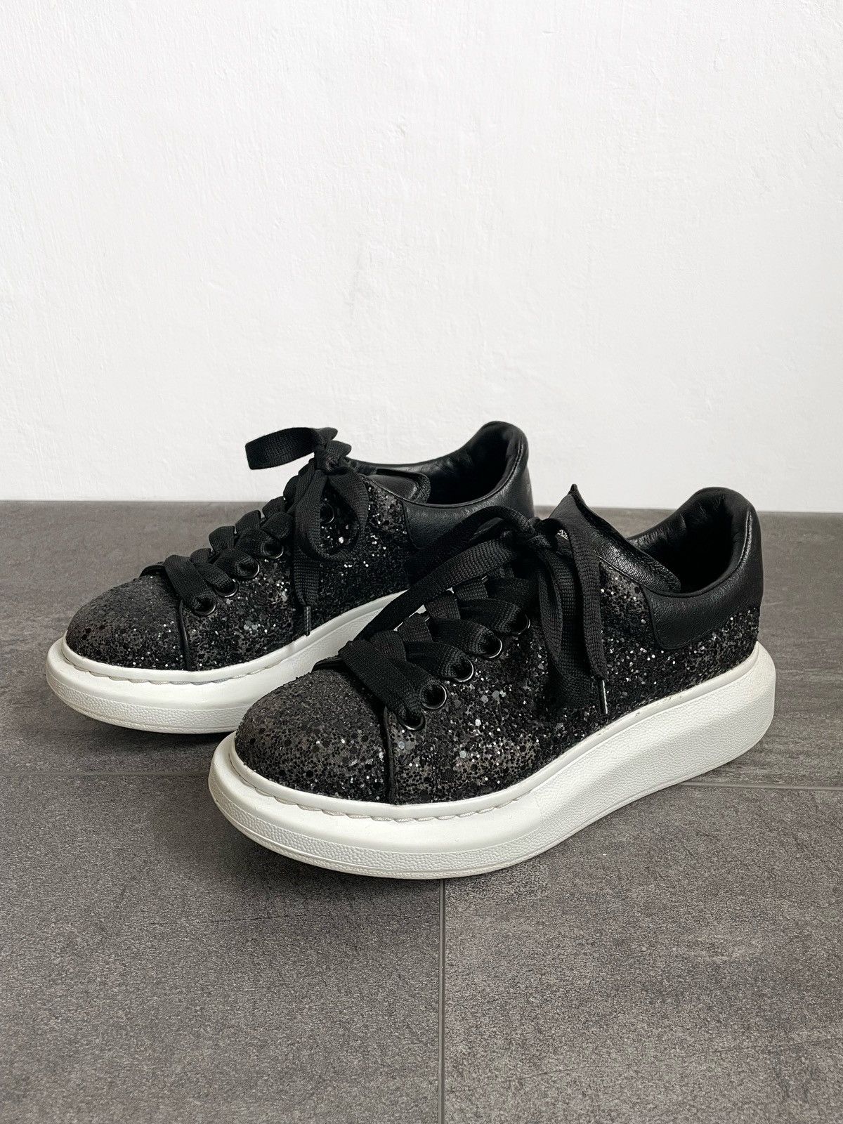 Alexander McQueen Alexander McQueen Black Oversized Glitter Women’s Sneakers Size US 6 / IT 36 - 4 Thumbnail