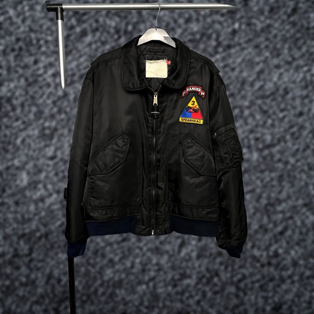 Vintage USA Bomber Jacket Mens XL Black Nylon MA1 Pilot Air Force Vintage Jacket Size US XL / EU 56 / 4 - 1 Thumbnail
