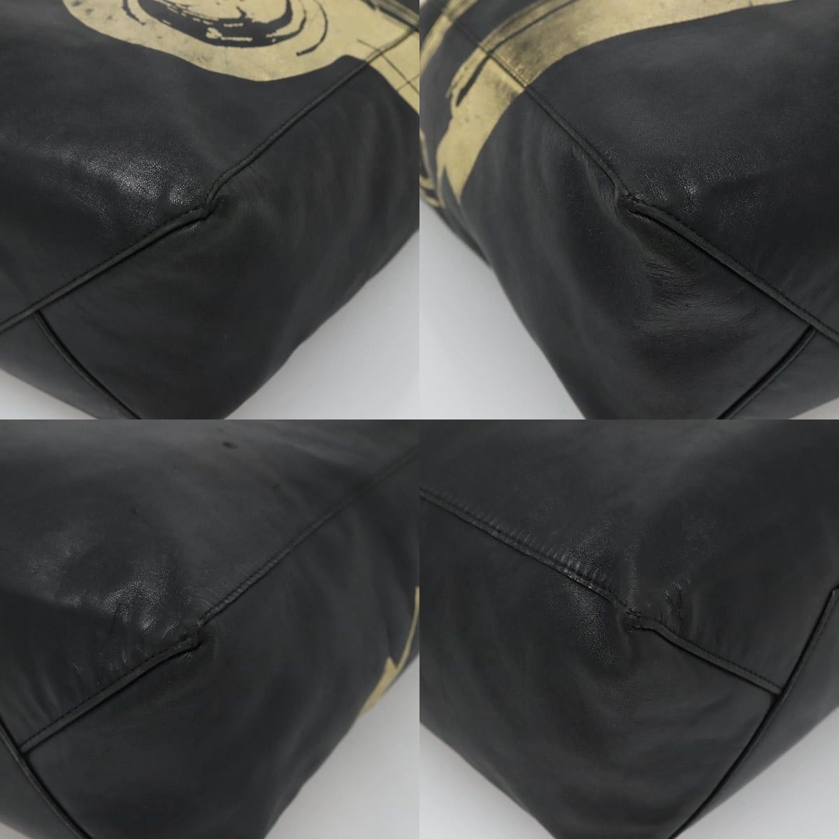 Celine CELINE Mustang Print Vertical Cabas Tote Bag Leather Black Size ONE SIZE - 10 Thumbnail