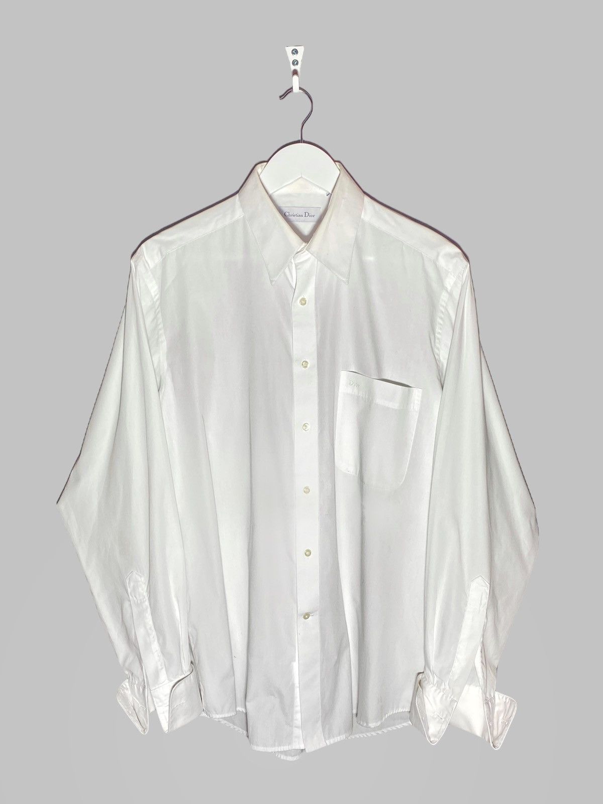 Christian Dior Monsieur 🔥 90s DIOR COTTON SHIRT MINIMAL EMBROIDERED LOGO ESSENTIAL Size US L / EU 52-54 / 3 - 1 Thumbnail