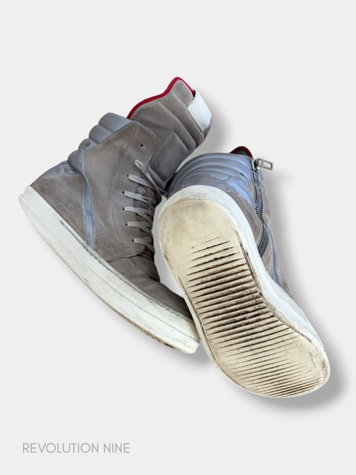Rick Owens Rick Owens FW19 reflective pearl suede geobasket Size US 8.5 / EU 41-42 - 3 Thumbnail