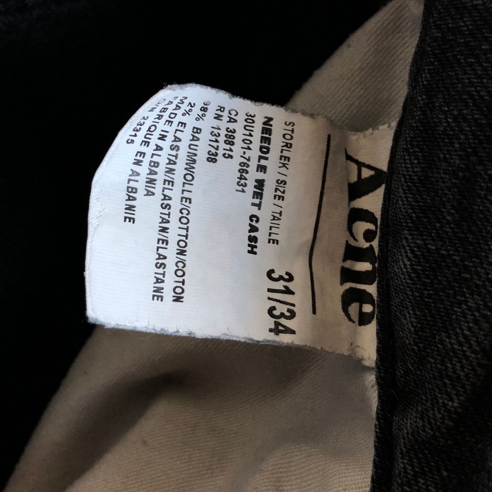 Acne Studios Acne Needle Wet Cash Jeans Size US 31 - 5 Thumbnail