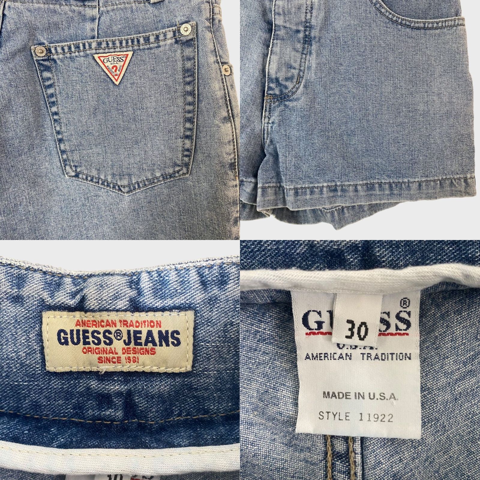 Guess VINTAGE GUESS 90s High-Waisted Jean Shorts Womens Size 30 Light Wash Button Fly Denim USA Size 30" / US 8 / IT 44 - 8 Thumbnail