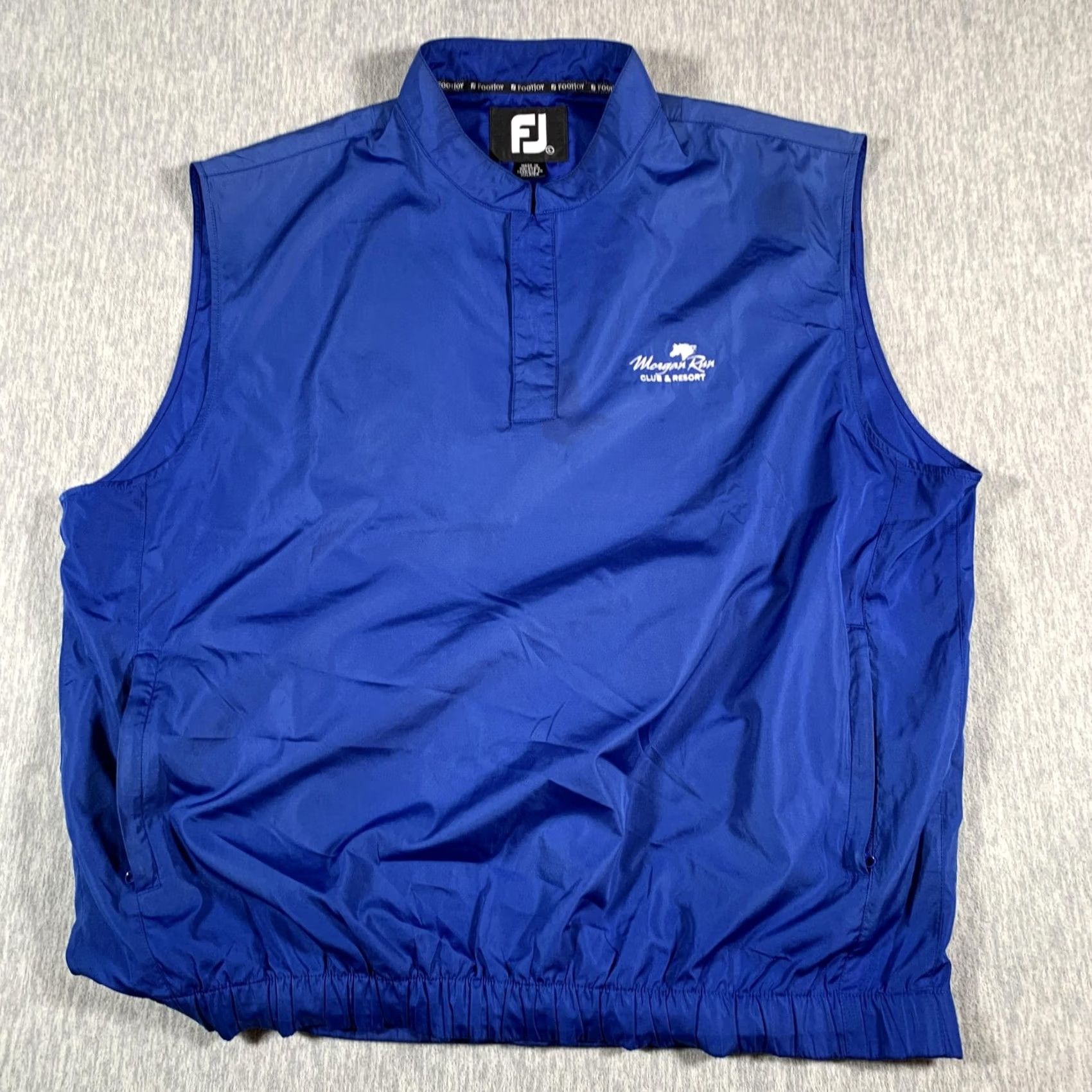 Footjoy FootJoy Vest Mens L Blue Morgan Run Club & Resort Windbreaker Pullover Quarter Zip Pockets Golf Size US L / EU 52-54 / 3 - 2 Thumbnail