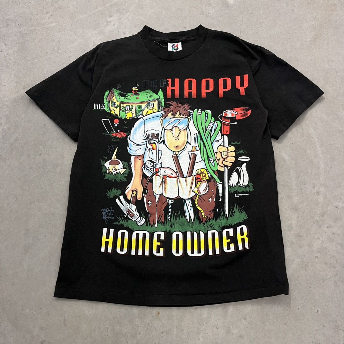 Vintage Vintage CRAZY Mr HAPPY HOME OWNER AOP Joke Shirt Large USA Size US L / EU 52-54 / 3 - 2 Thumbnail