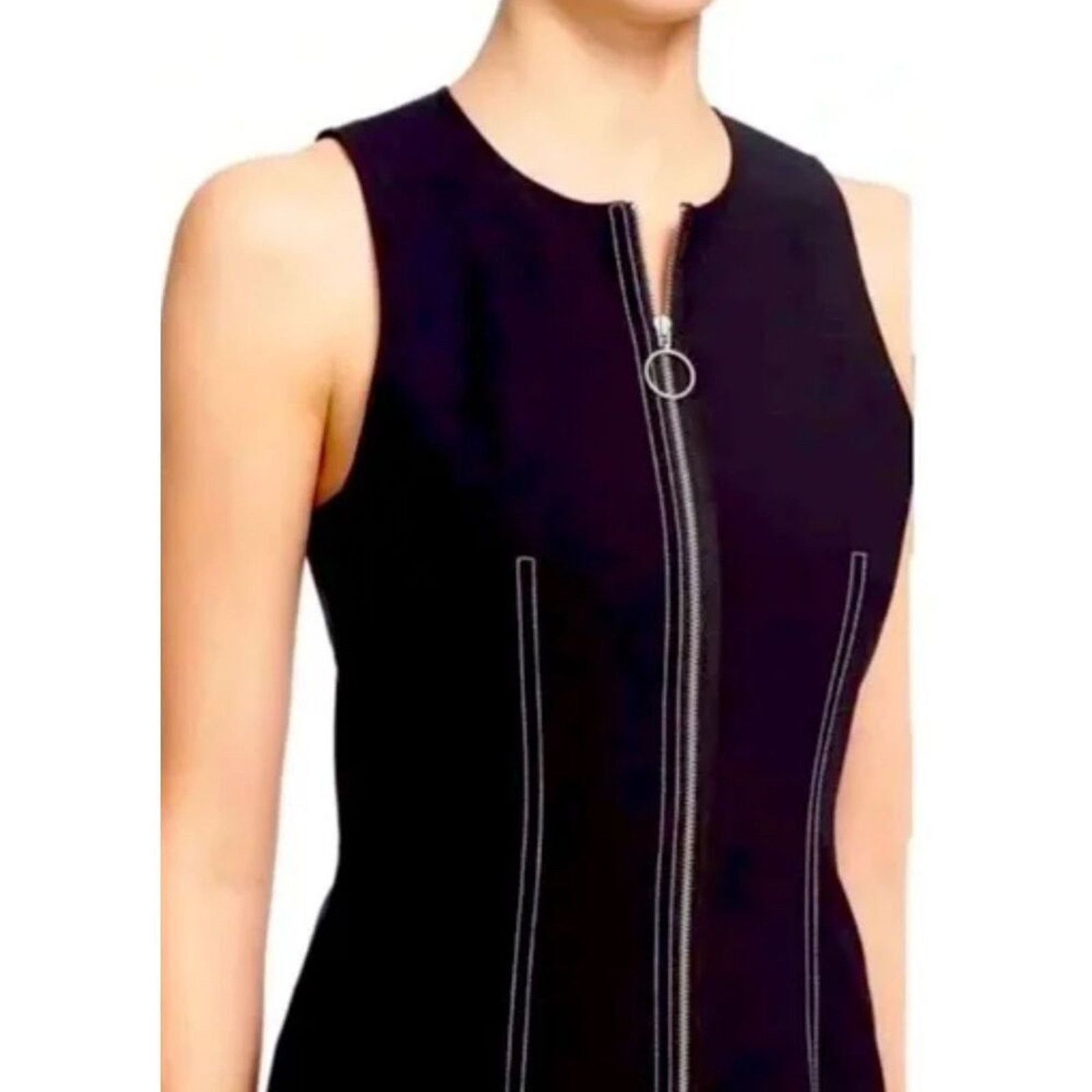 T by Alexander Wang T by Alexander Wang Black Sleeveless Zip Mini Dress - Size 2 Size XS / US 0-2 / IT 36-38 - 2 Thumbnail