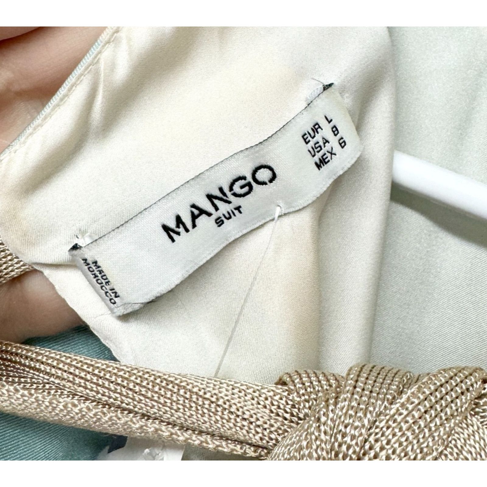Mango Mango Dress Size 8 Striped Shift Satin Finish Ruffled Sleeve Size M / US 6-8 / IT 42-44 - 4 Thumbnail