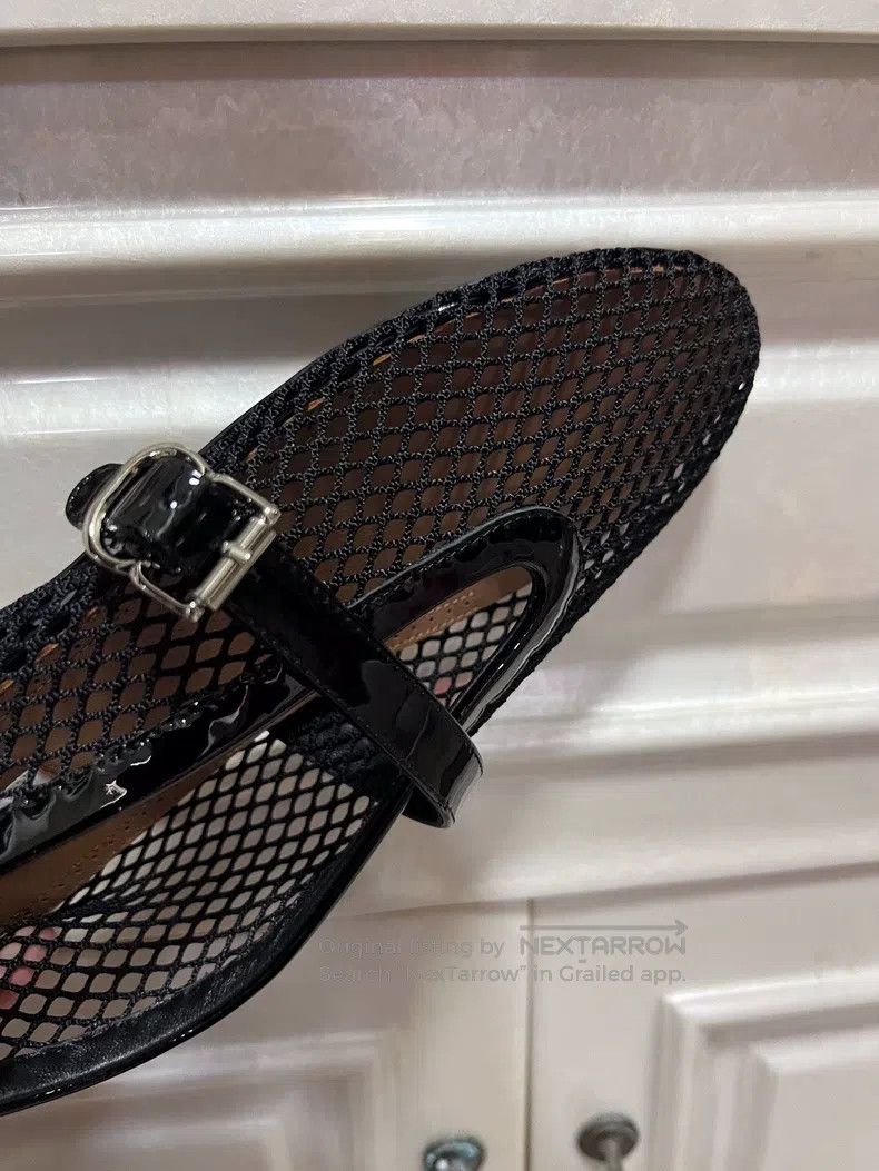 Alaia Alaia Black Net Women's Ballet Flat Dance Shoes Size US 7.5 / IT 37.5 - 3 Thumbnail