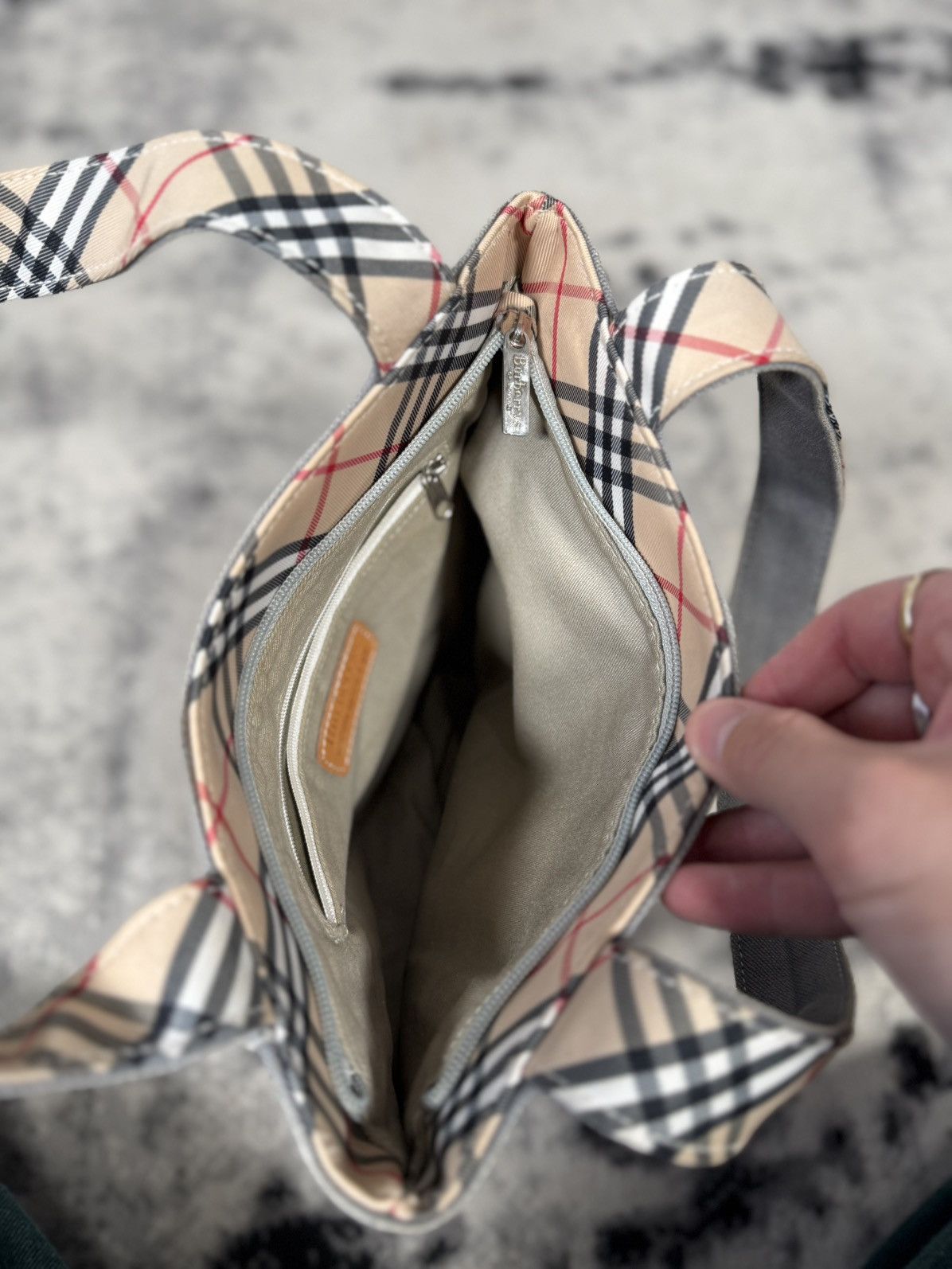 Burberry Vintage Burberrys Blue Label Canvas Checkered Mini Tote Bag Size ONE SIZE - 5 Thumbnail