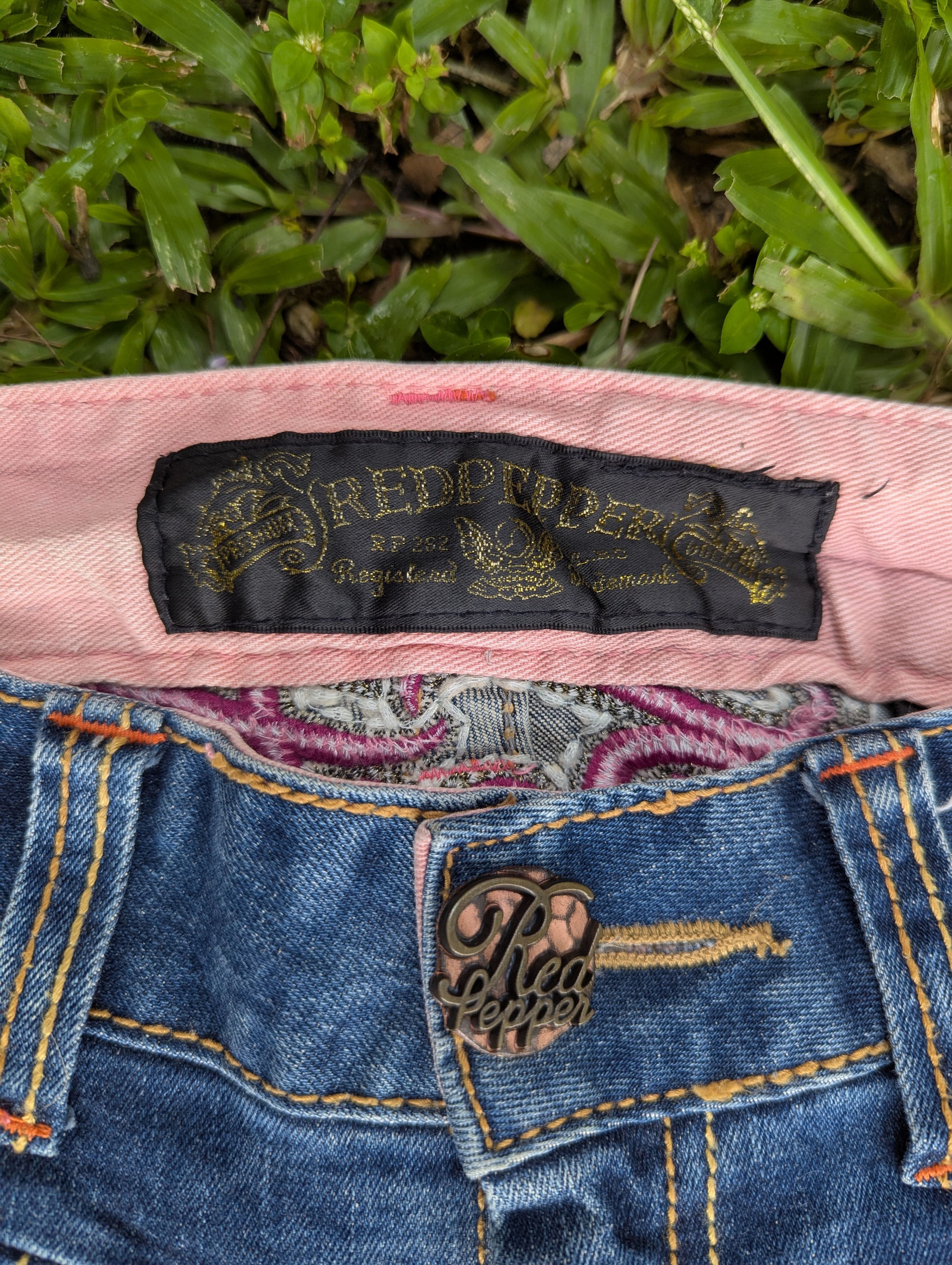Seditionaries RARE Red Pepper Jeans Skull Embroidery Punk Design Size 30" / US 8 / IT 44 - 5 Thumbnail