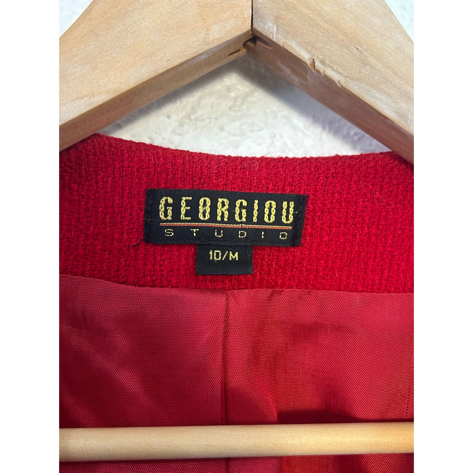 Other Vintage Georgiou Studio Red Braided Trim Jacket Women’s 10/M Size M / US 6-8 / IT 42-44 - 4 Thumbnail