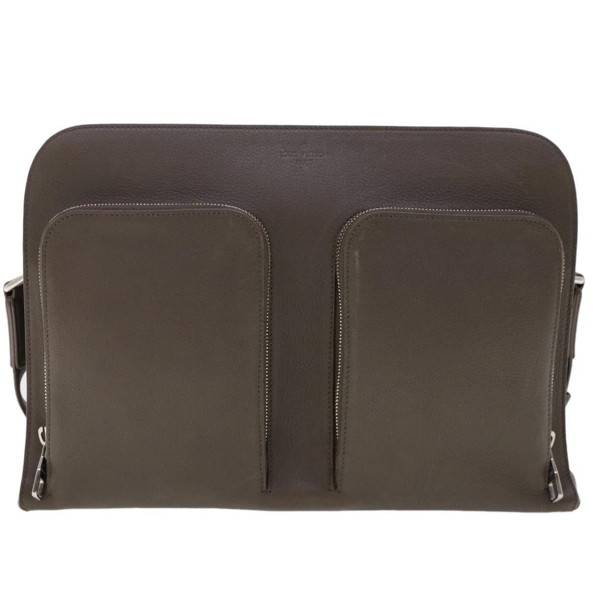 Louis Vuitton LOUIS VUITTON Naxos Shoulder Bag Leather Gray Size ONE SIZE - 13 Thumbnail
