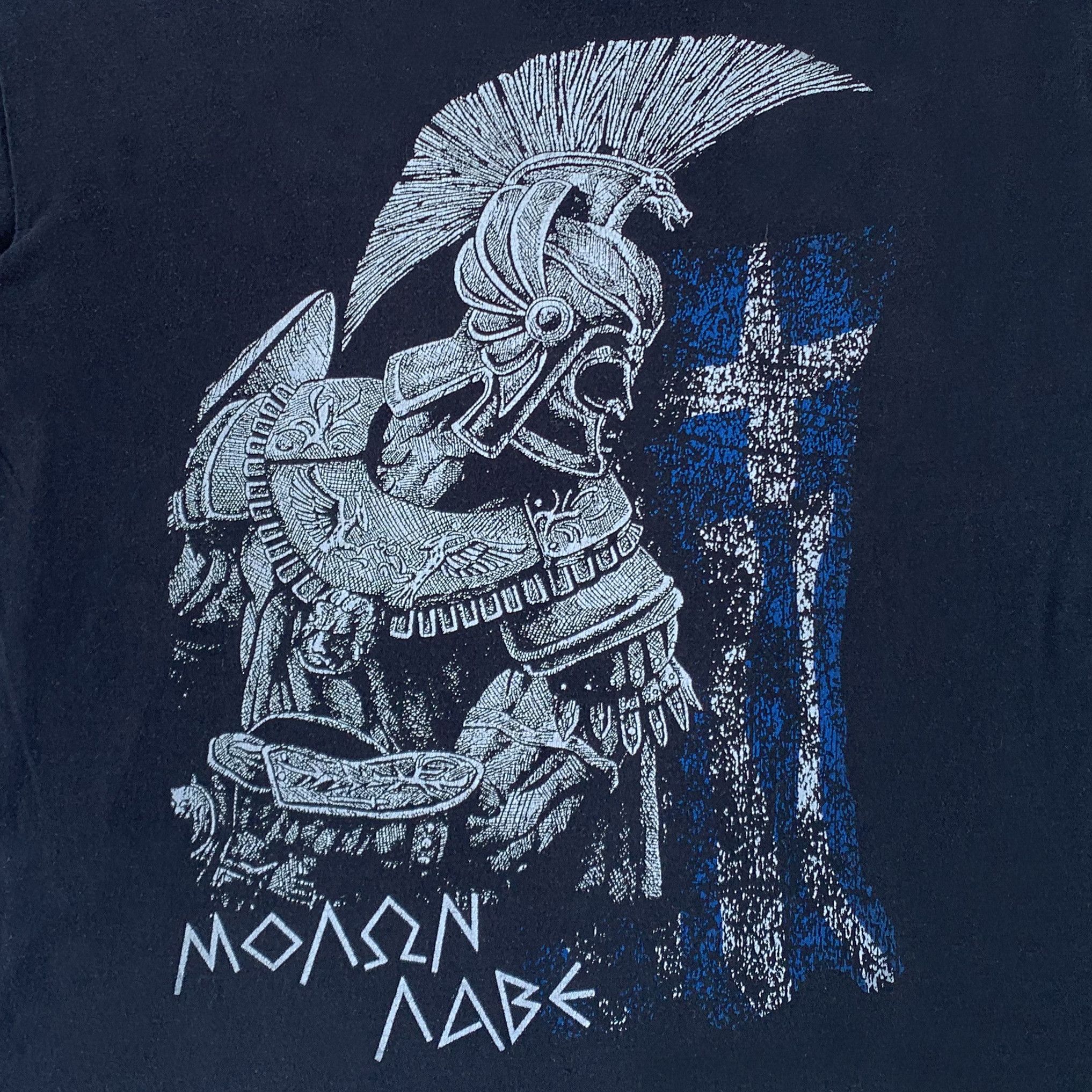 Vintage Y2K GREEK WARRIOR t shirt Sparta 300 Troy Battle History / M Size US M / EU 48-50 / 2 - 4 Thumbnail