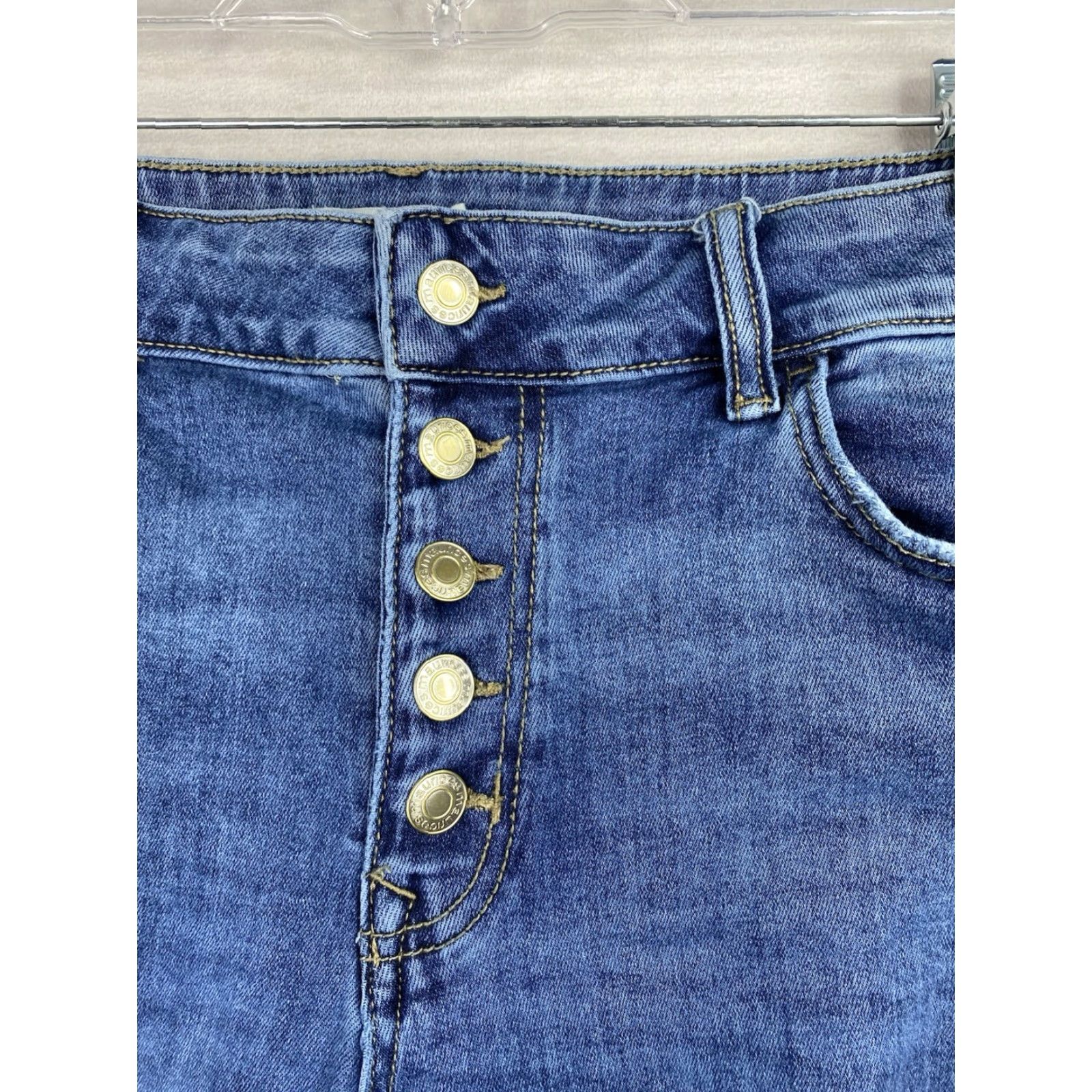 Vintage M Jeans by Maurices L Reg Super Skinny High Rise Dark Wash Stretch Button Fly Size 36" / US 14 / IT 50 - 2 Thumbnail