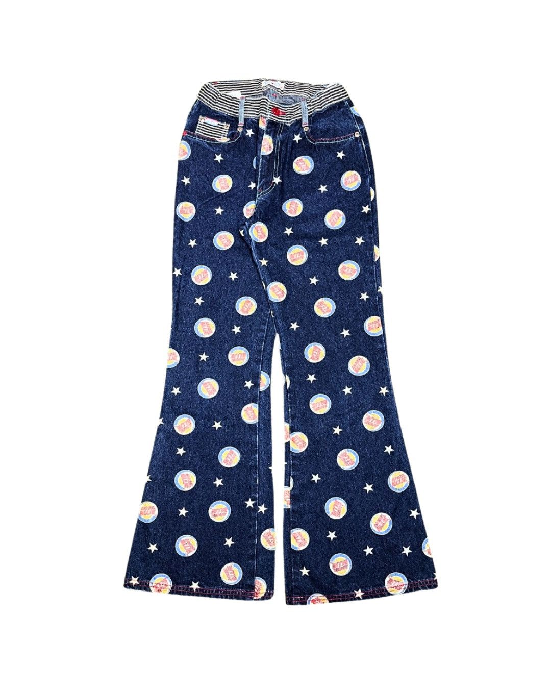 Angel Blue Angel Blue Archival All Over Star Logo Monogram Flare Denim Size 25" / US 0 / IT 36 - 1 Thumbnail