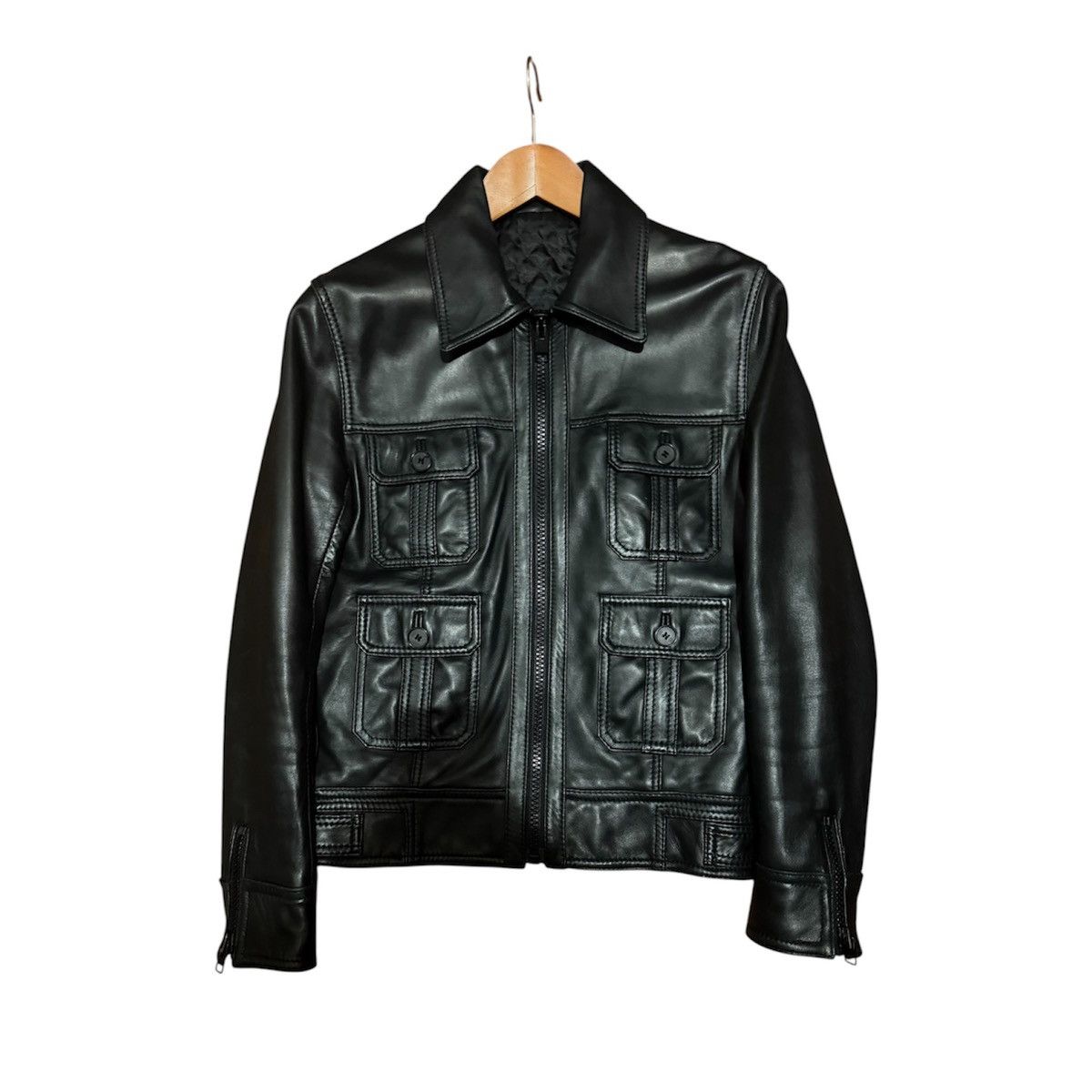 Dior homme by hedi slimaneボアミリタリージャケット Dior × Hedi Slimane 06AW 'A2' 4 pockets leather jacket sz 44 | Grailed