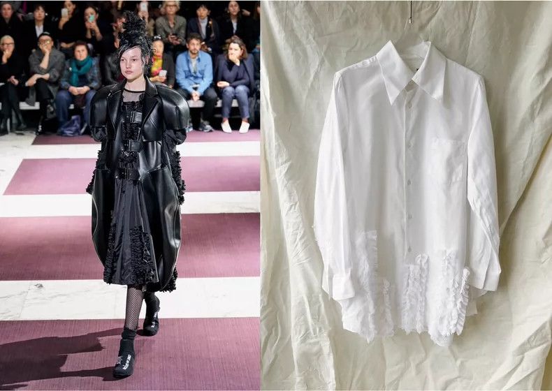 Comme des Garcons Comme Des Garcons Long Sleeve Pointed Collar Shirt Top wit Size S / US 4 / IT 40 - 1 Thumbnail