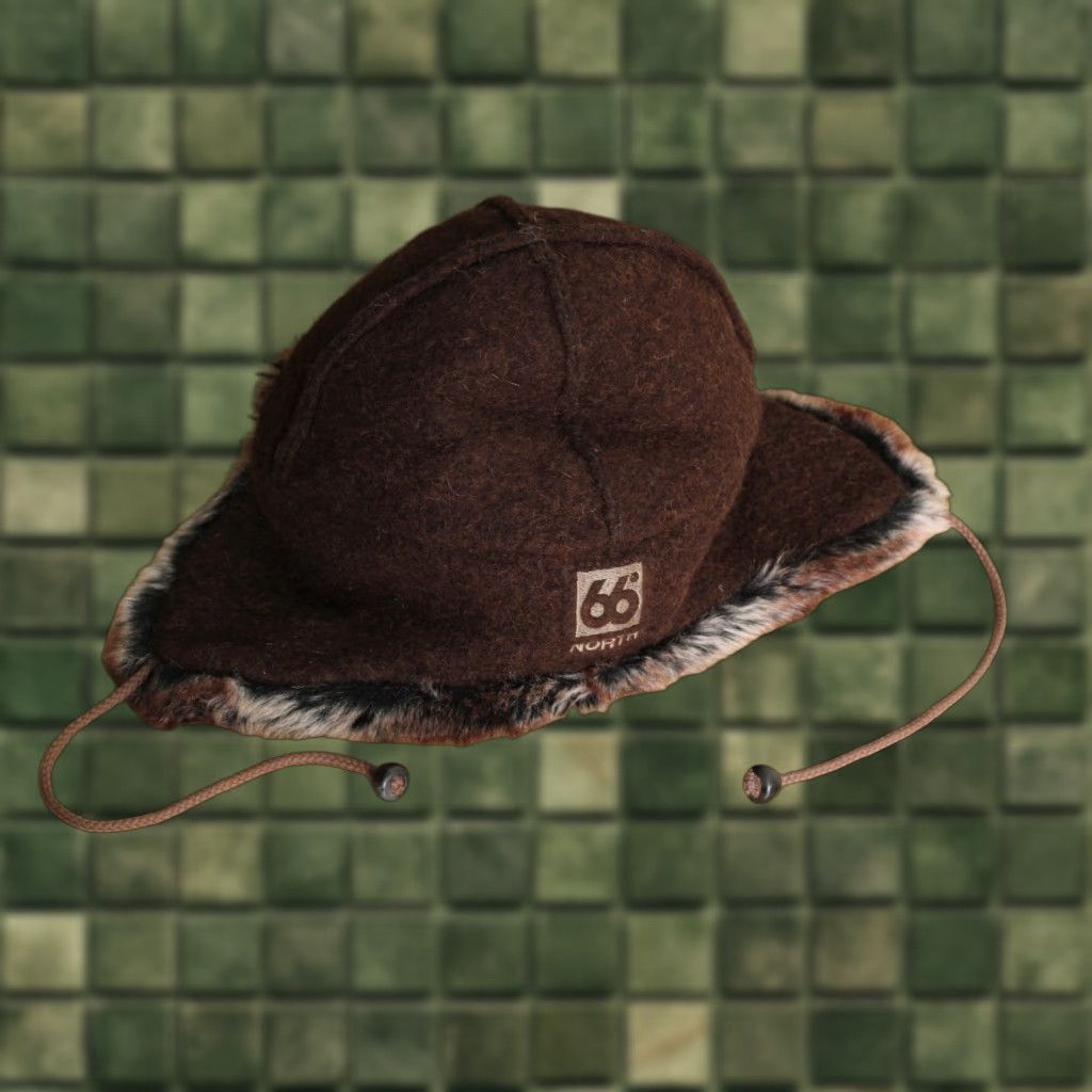 Vintage 66 NORTH ICELAND Kaldi Arctic Hat Trapper Wool Polyester Size 1 Brown Unisex Adults Wool Polyester Outdoor 90s Hats Mens Womens Boys Girls Size ONE SIZE - 1 Thumbnail