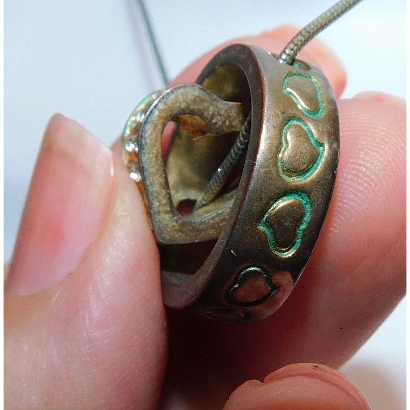 Other Nesting Heart Ring Pendant Necklace Silver And Gold Tone Size ONE SIZE - 6 Thumbnail