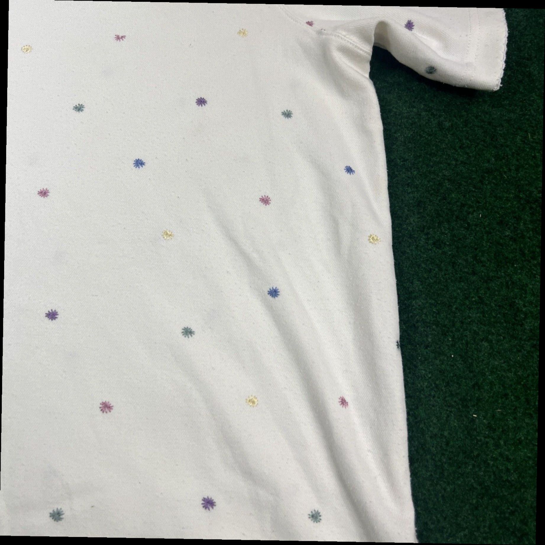 Vintage BonWorth Shirt Womens Petite Medium White Floral Short Sleeve Top Casual Ladies Size M / US 6-8 / IT 42-44 - 3 Thumbnail