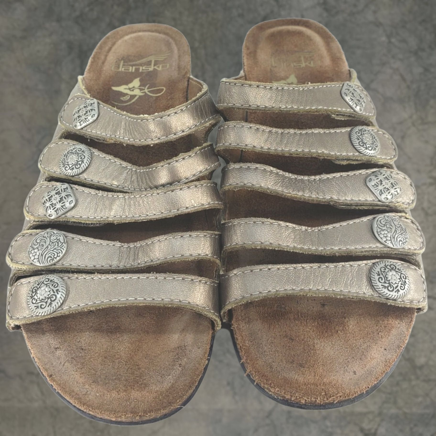 Dansko Dansko Janie Bronze 5-Strap Slip-on Slide Sandals Women's Size 5.5-6M 36E Bronze Sandal Slip On Casual Comfort Womens Shoes Size US 5.5 / IT 35.5 - 1 Thumbnail