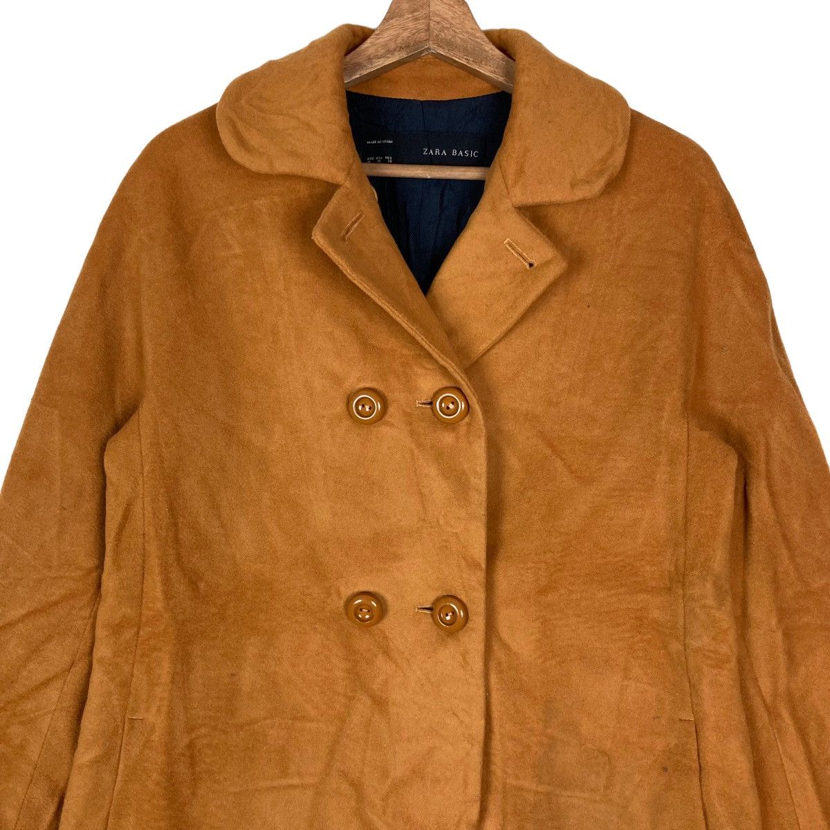 Zara Zara Basic Double Breasted Medium Long Coat Jacket Size US M / EU 48-50 / 2 - 2 Thumbnail